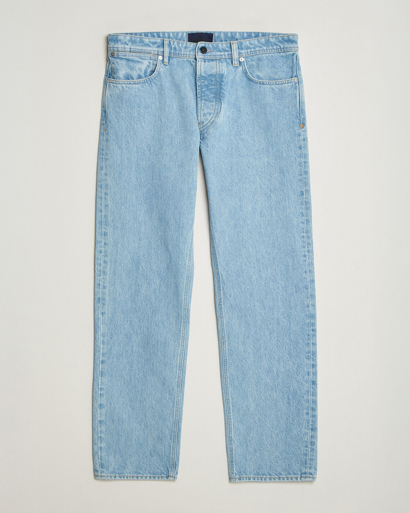 Heren | Jeans | Stone Island | Regular Straight Fit Indigo Jeans Blue Light Wash