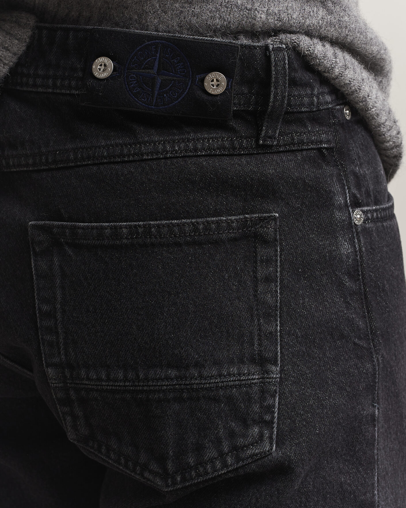 Heren | Jeans | Stone Island | Regular Straight Fit Jeans Black Medium Wash