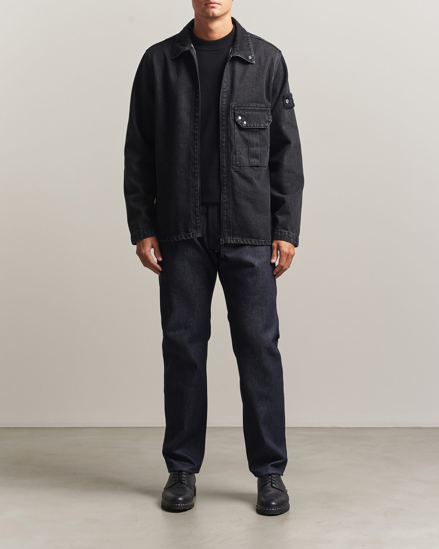Heren | Jeans | Stone Island | Regular Straight Fit Indigo Jeans Blue Raw