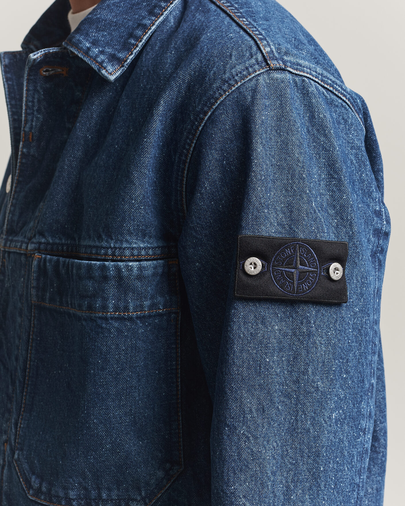 Heren | Jassen | Stone Island | Indigo Denim Coach Jacket Blue Medium Wash