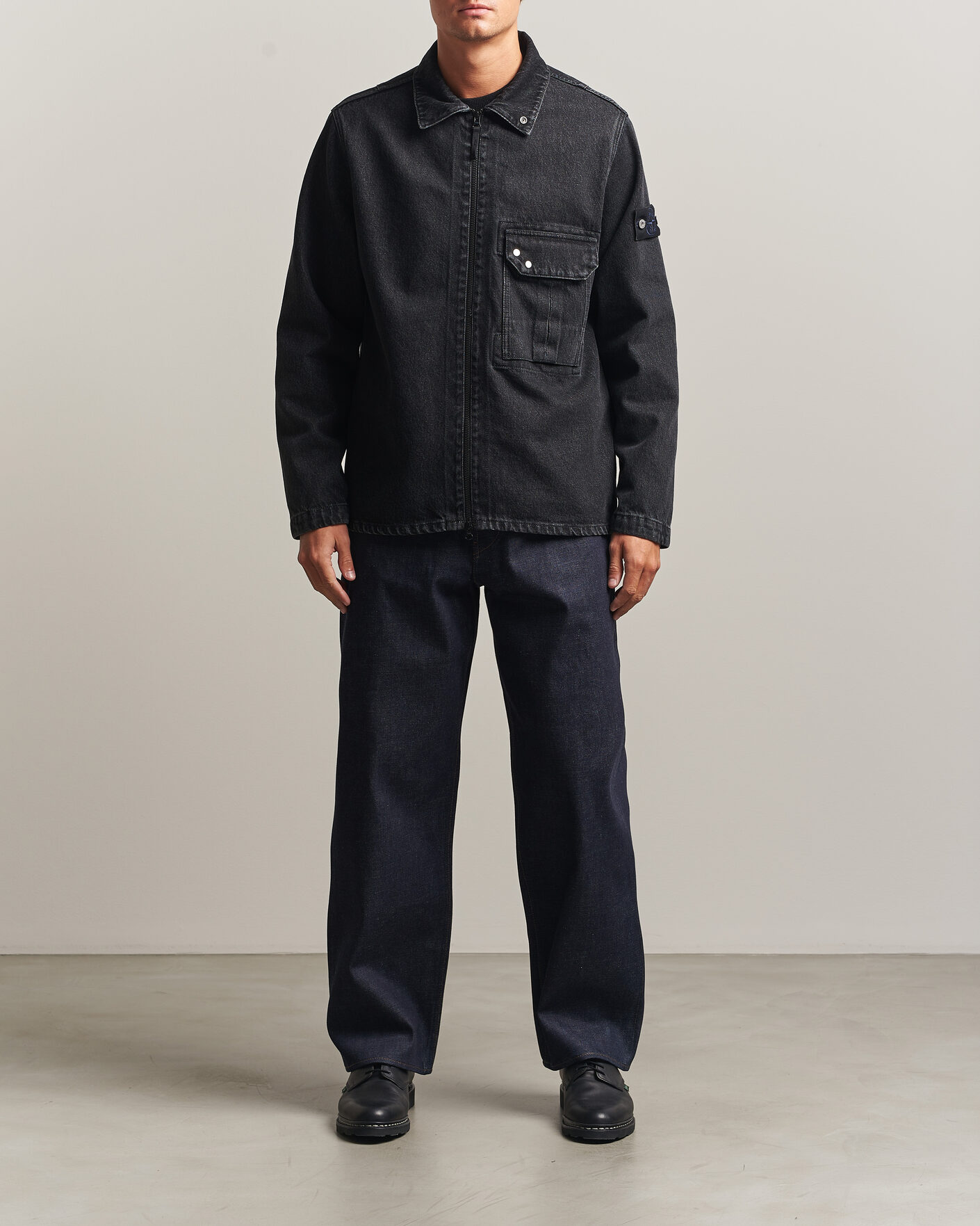 Heren | Overhemden | Stone Island | Denim Overshirt Black Medium Wash