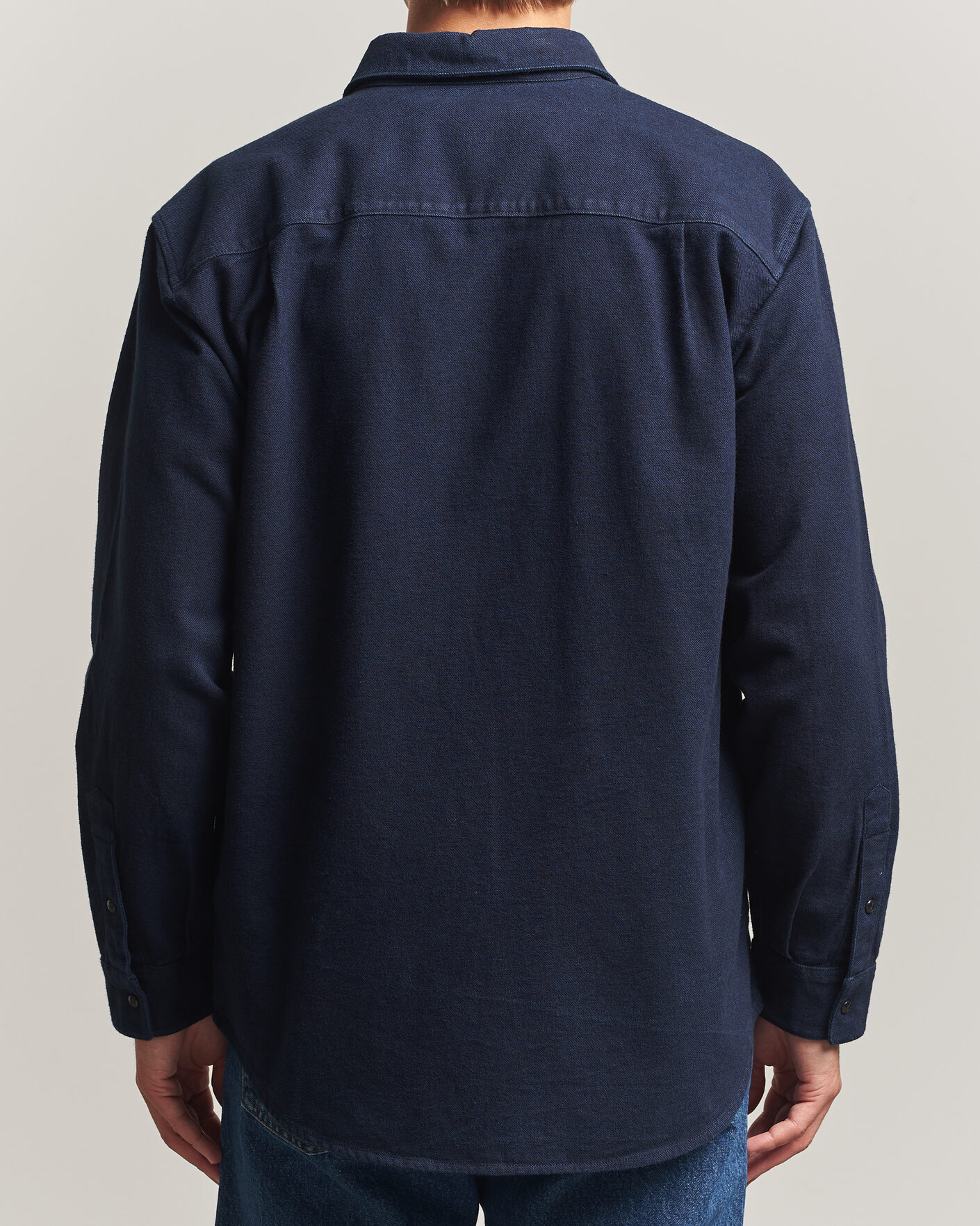 Heren | Overhemden | Stone Island | Organic Cotton Flannel Denim Shirt Indigo