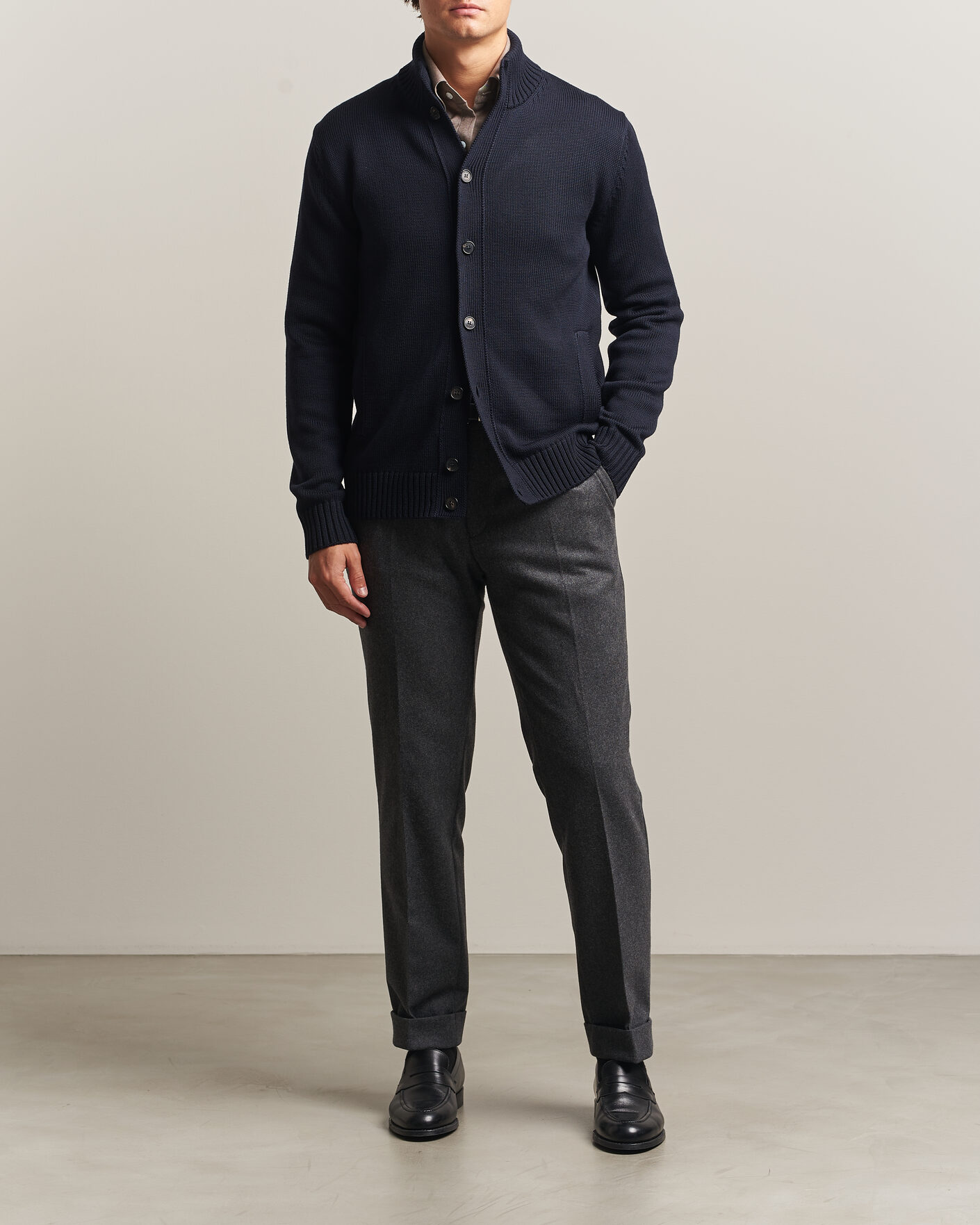 Heren | Truien | Zanone | Virgin Merino Wool Chioto Navy