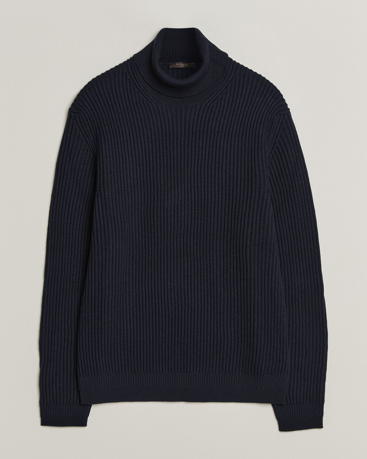 Heren | Truien | Zanone | Fishermans Rib Rollneck Navy