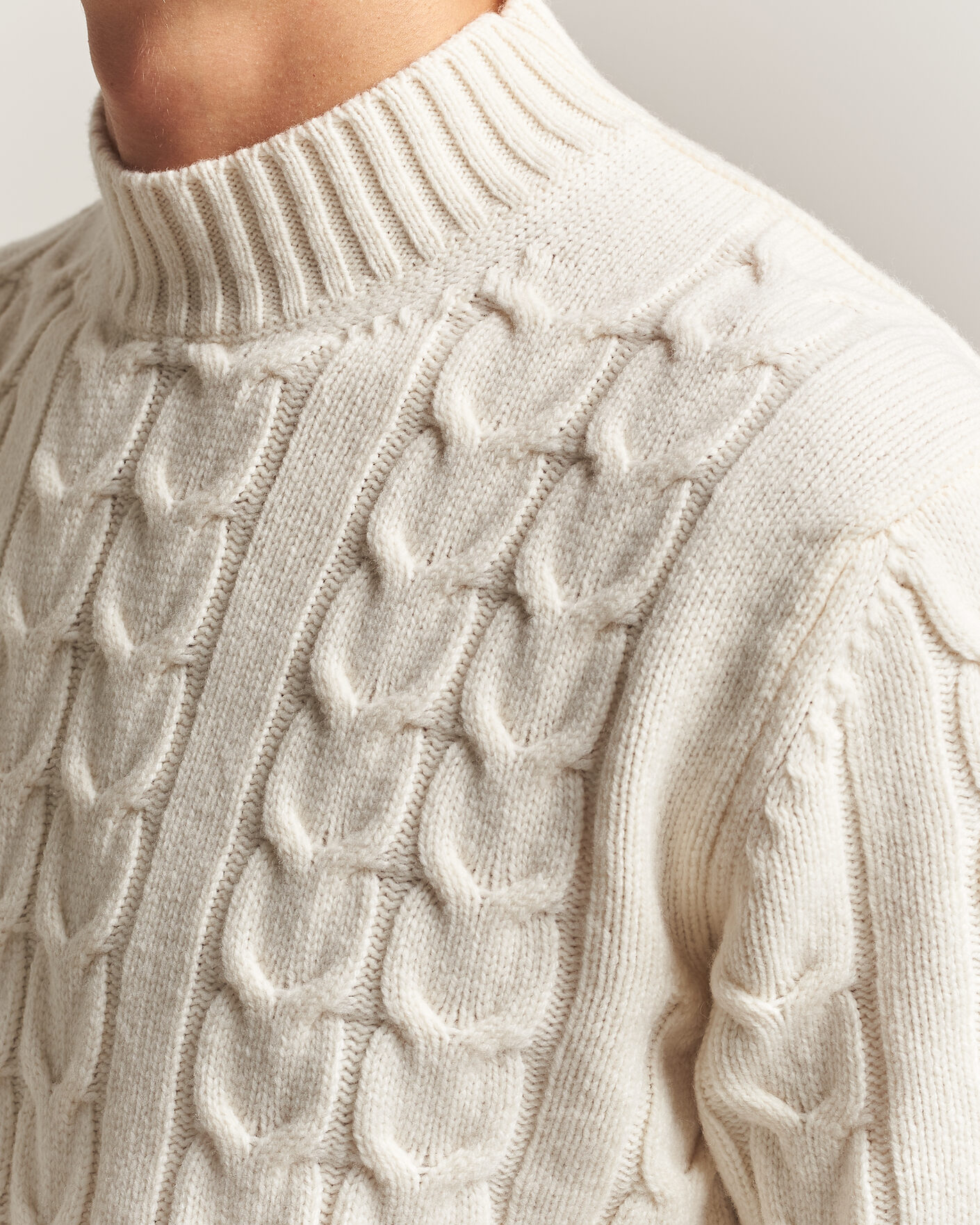 Heren | Truien | Zanone | Double Cable Crew Neck Latte