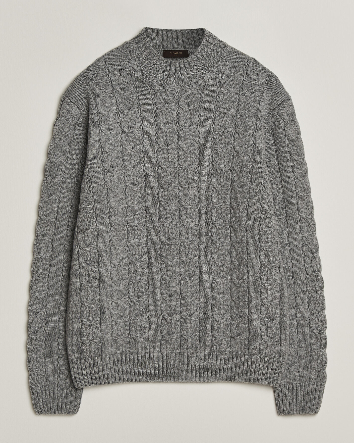 Heren | Truien | Zanone | Double Cable Crew Neck Grey Melange