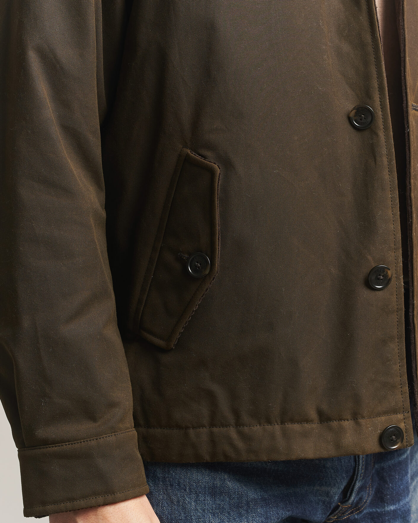 Heren | Jassen | Baracuta | Waxed Sherling Lined Deck Jacket Deep Moss
