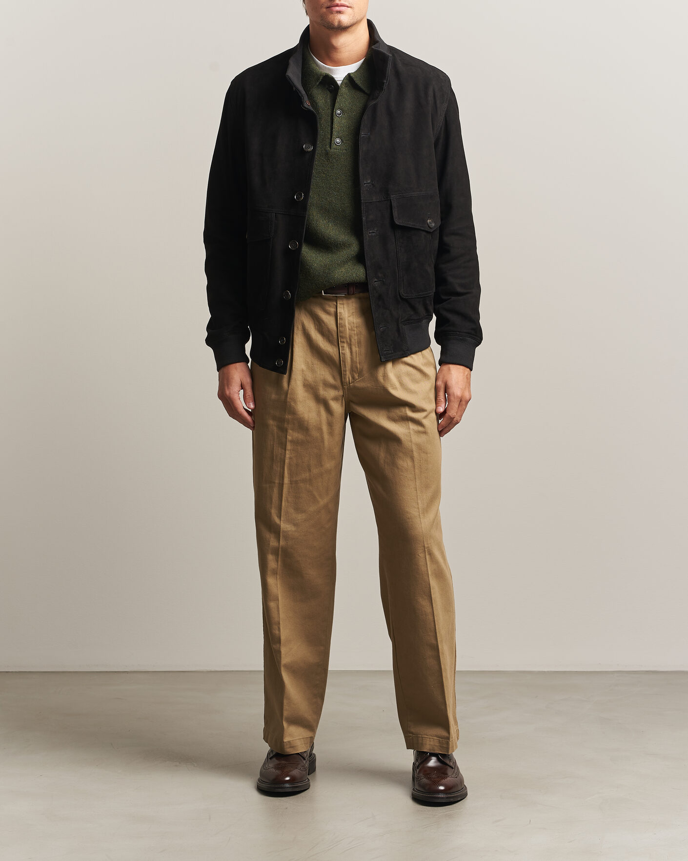 Heren | Jassen | Baracuta | Suede Blouson Jacket Black