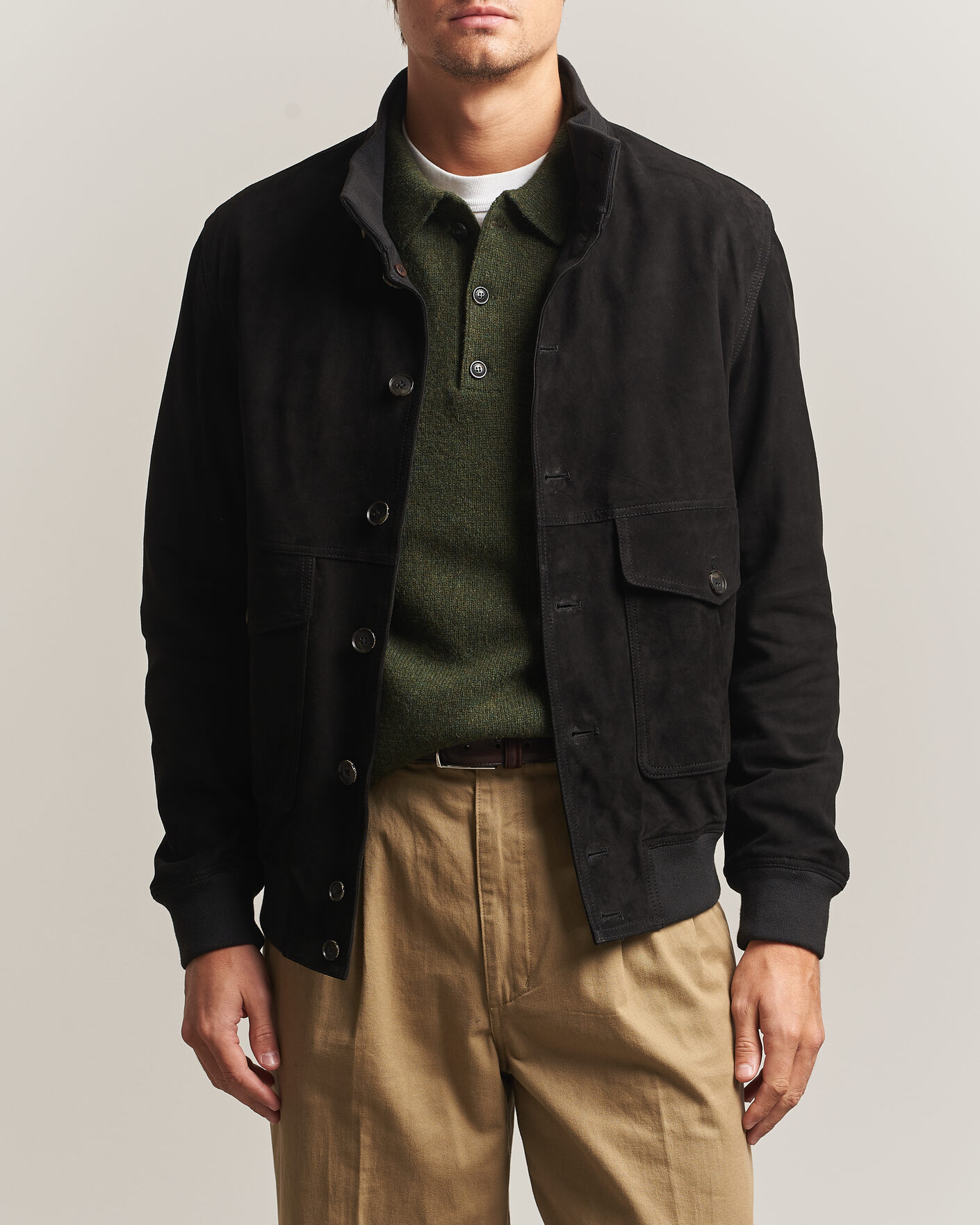 Heren | Jassen | Baracuta | Suede Blouson Jacket Black