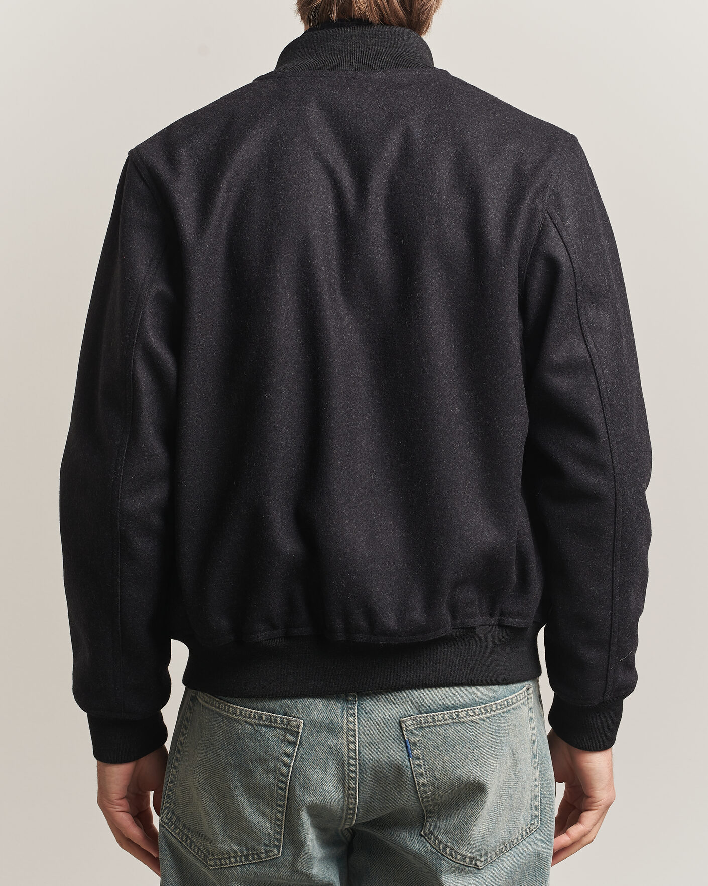 Heren | Jassen | Baracuta | Melton Wool Blouson Jacket Charcoal