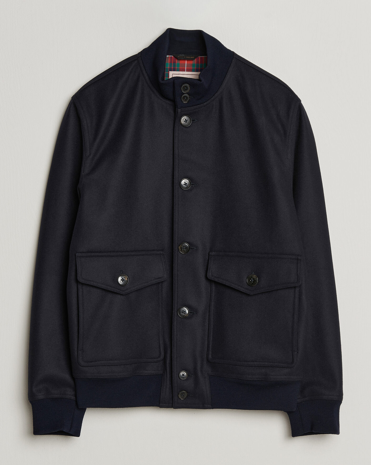 Heren | Jassen | Baracuta | Melton Wool Blouson Jacket Deep Blue