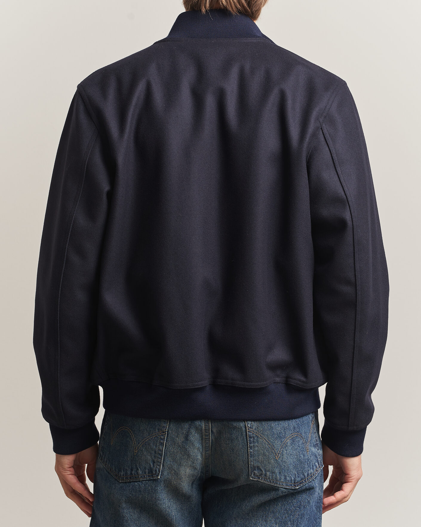 Heren | Jassen | Baracuta | Melton Wool Blouson Jacket Deep Blue