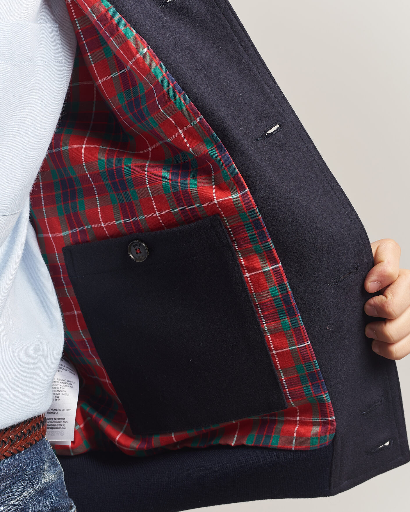 Heren | Jassen | Baracuta | Melton Wool Blouson Jacket Deep Blue