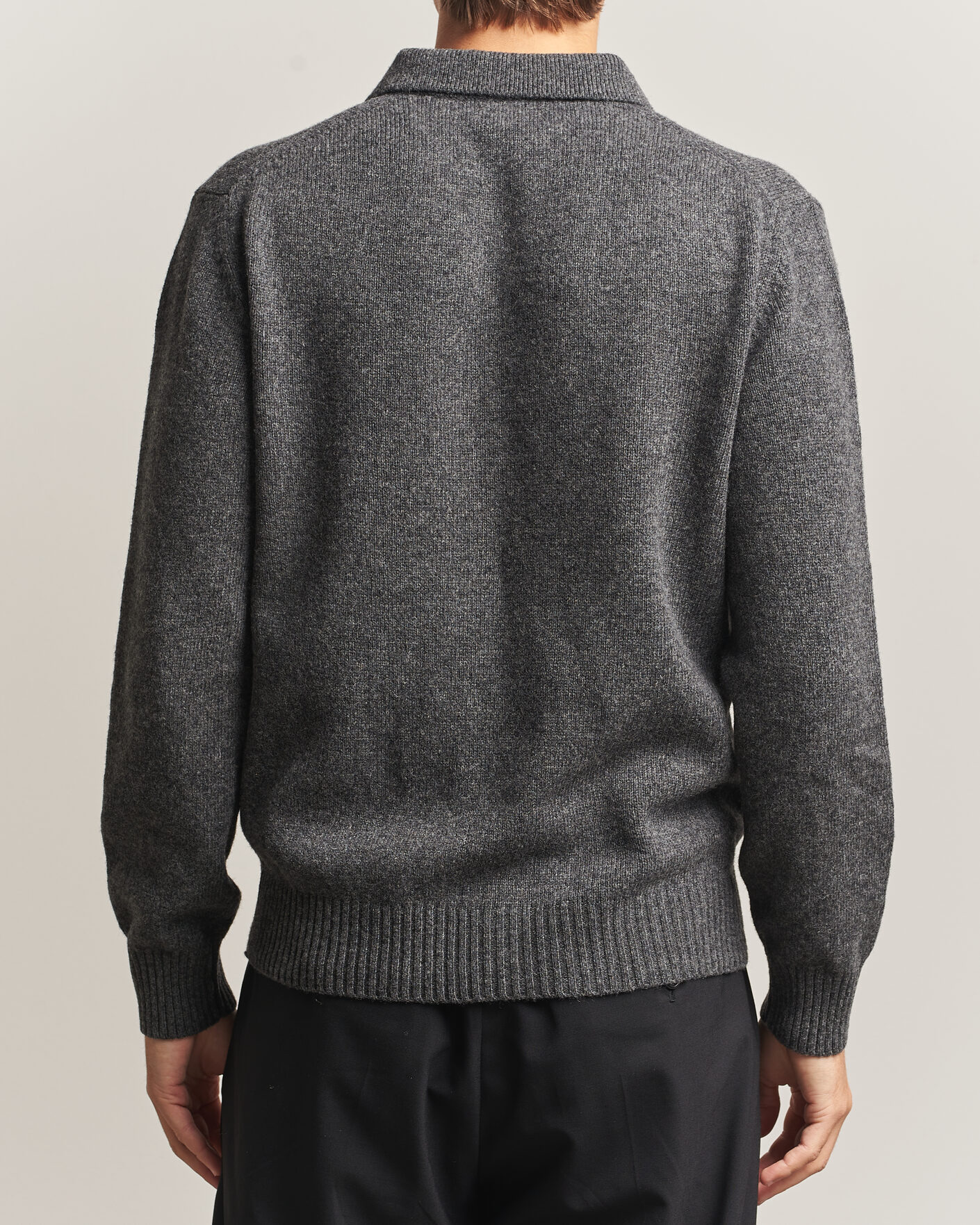 Heren | Truien | Baracuta | Shetland Polo Mid Grey