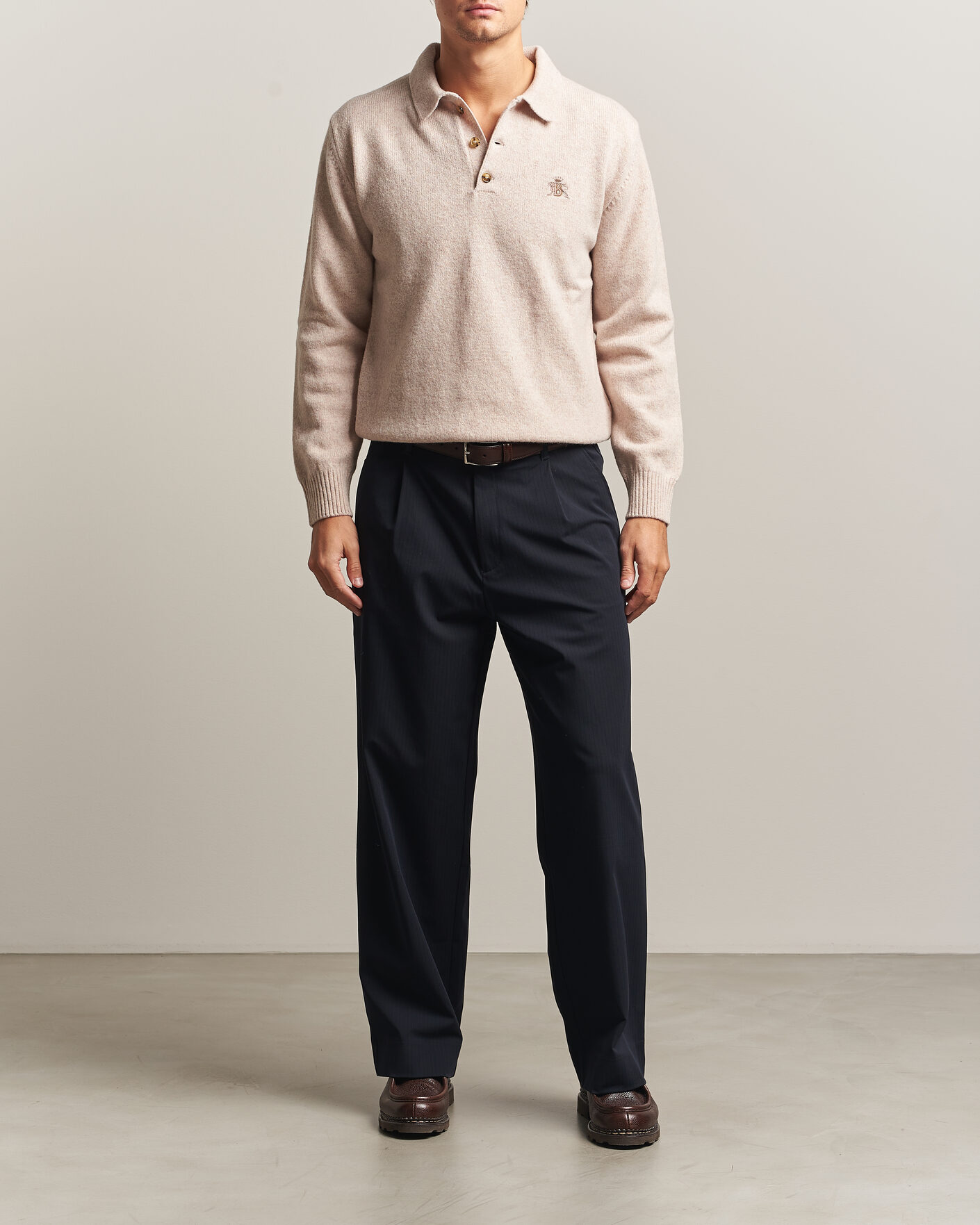 Heren | Truien | Baracuta | Shetland Polo Antique White