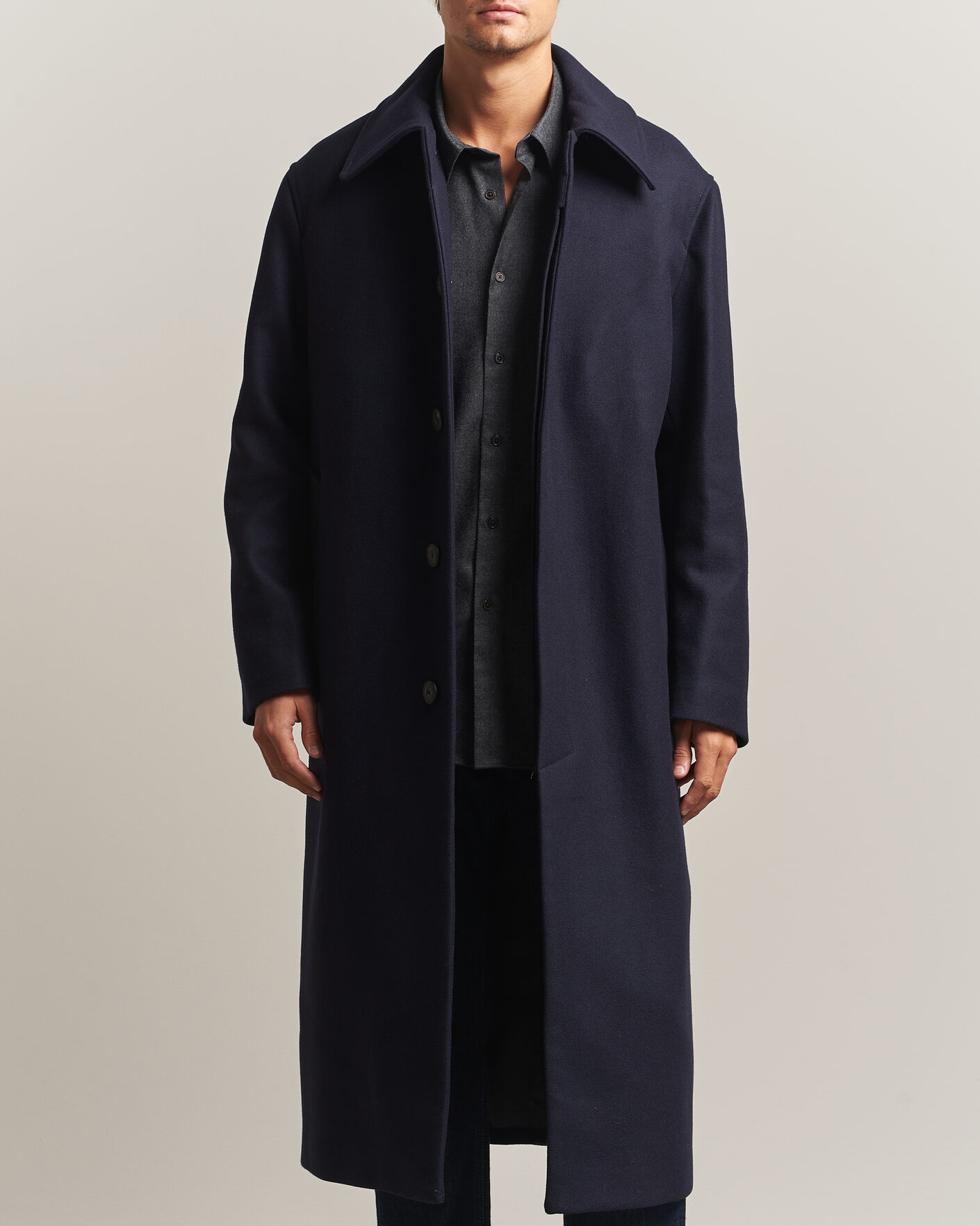 Heren | Jassen | Sunflower | Wool Blend Winter Coat Navy