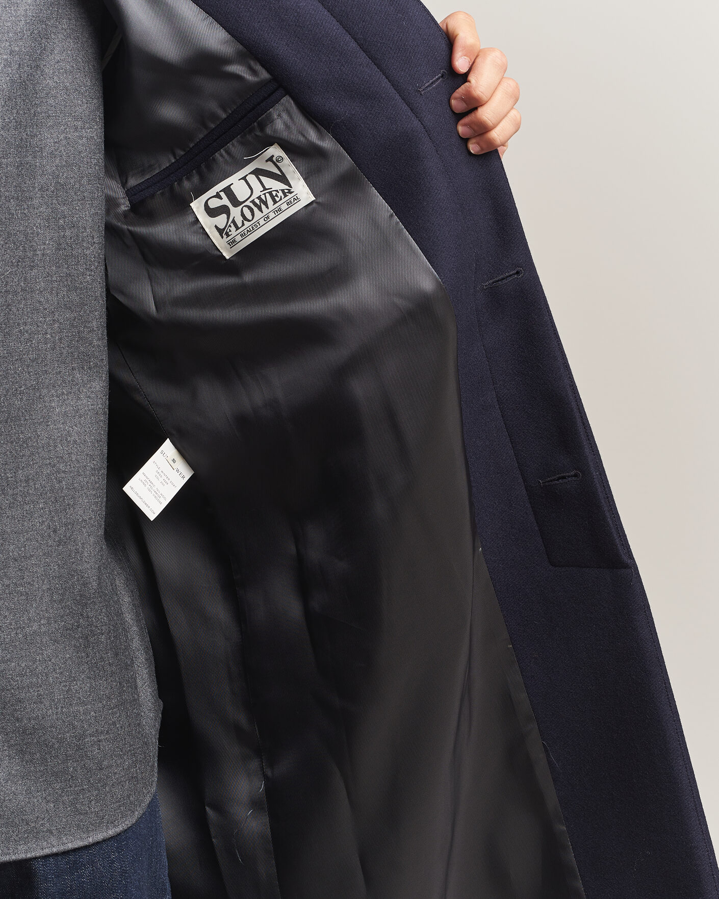 Heren | Jassen | Sunflower | Wool Blend Winter Coat Navy