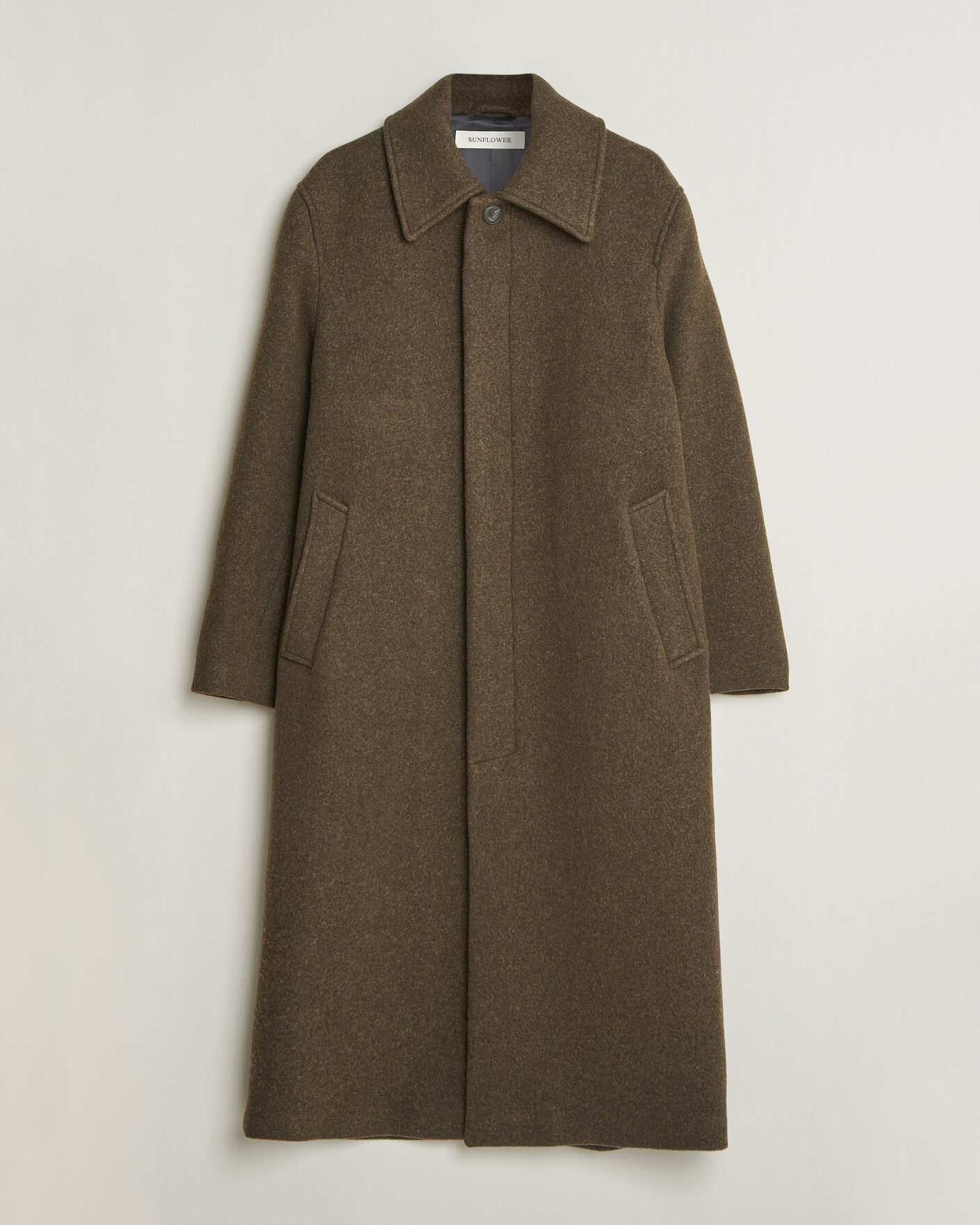Heren | Jassen | Sunflower | Wool Blend Winter Coat Green Moss