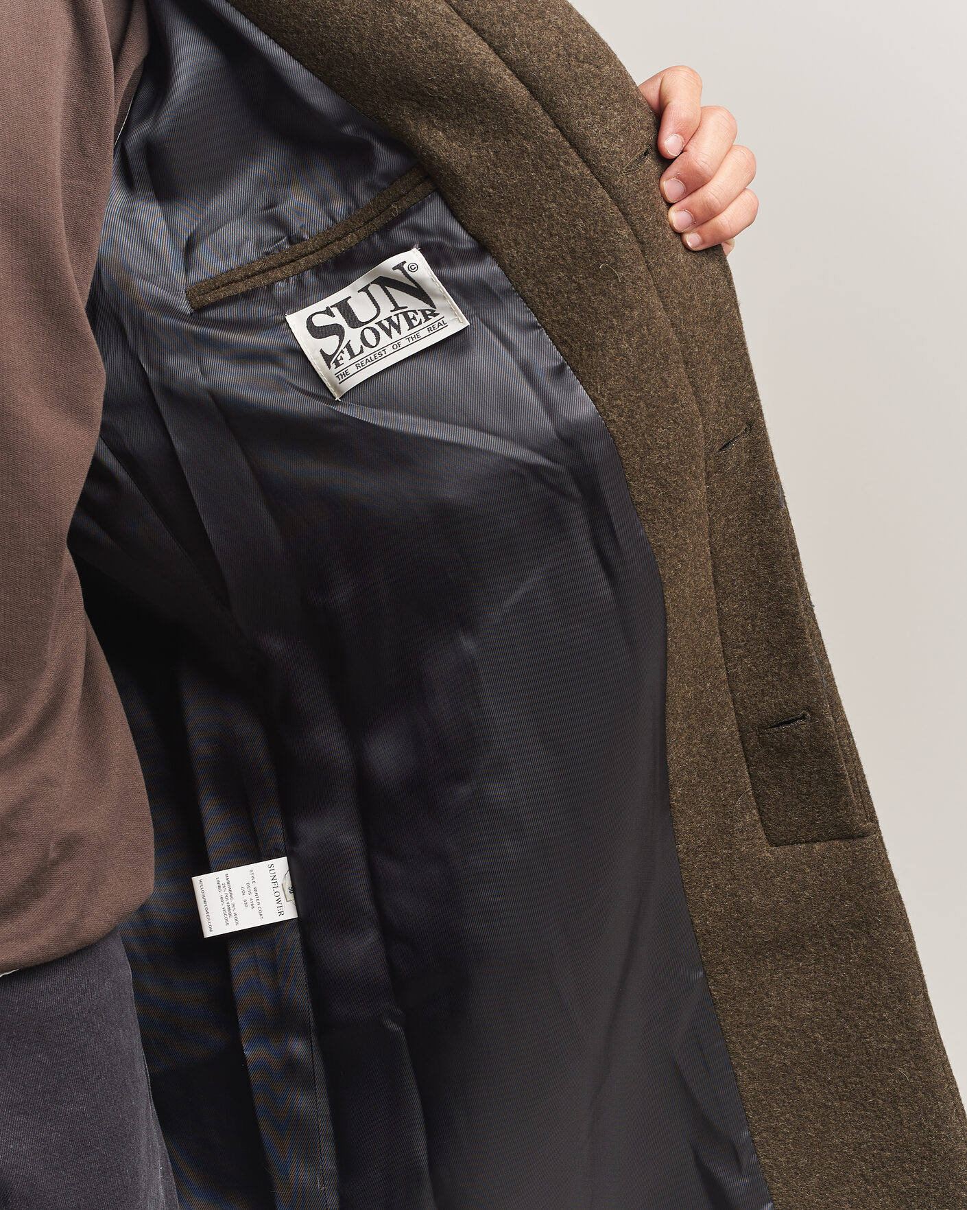 Heren | Jassen | Sunflower | Wool Blend Winter Coat Green Moss
