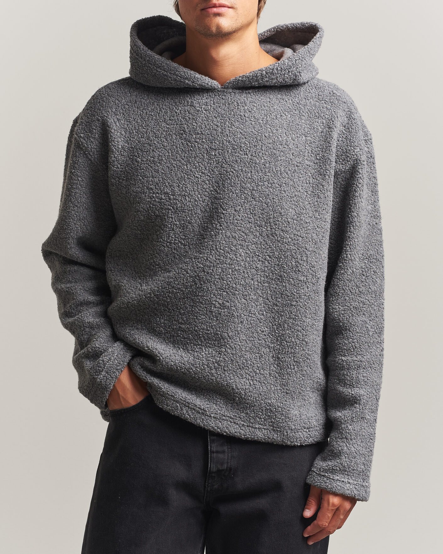 Heren | Truien | Sunflower | Wool Hoodie Grey Melange