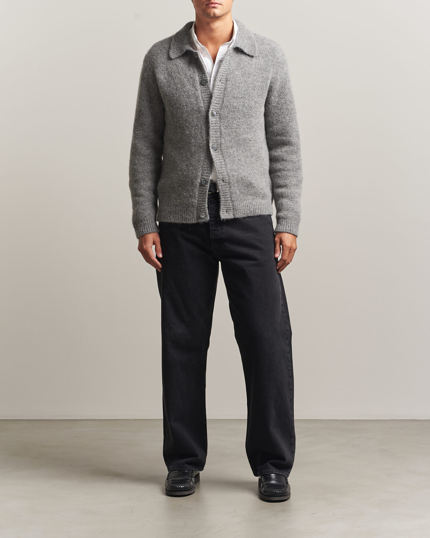 Heren | Truien | Sunflower | Alpacka Cardigan Grey Melange
