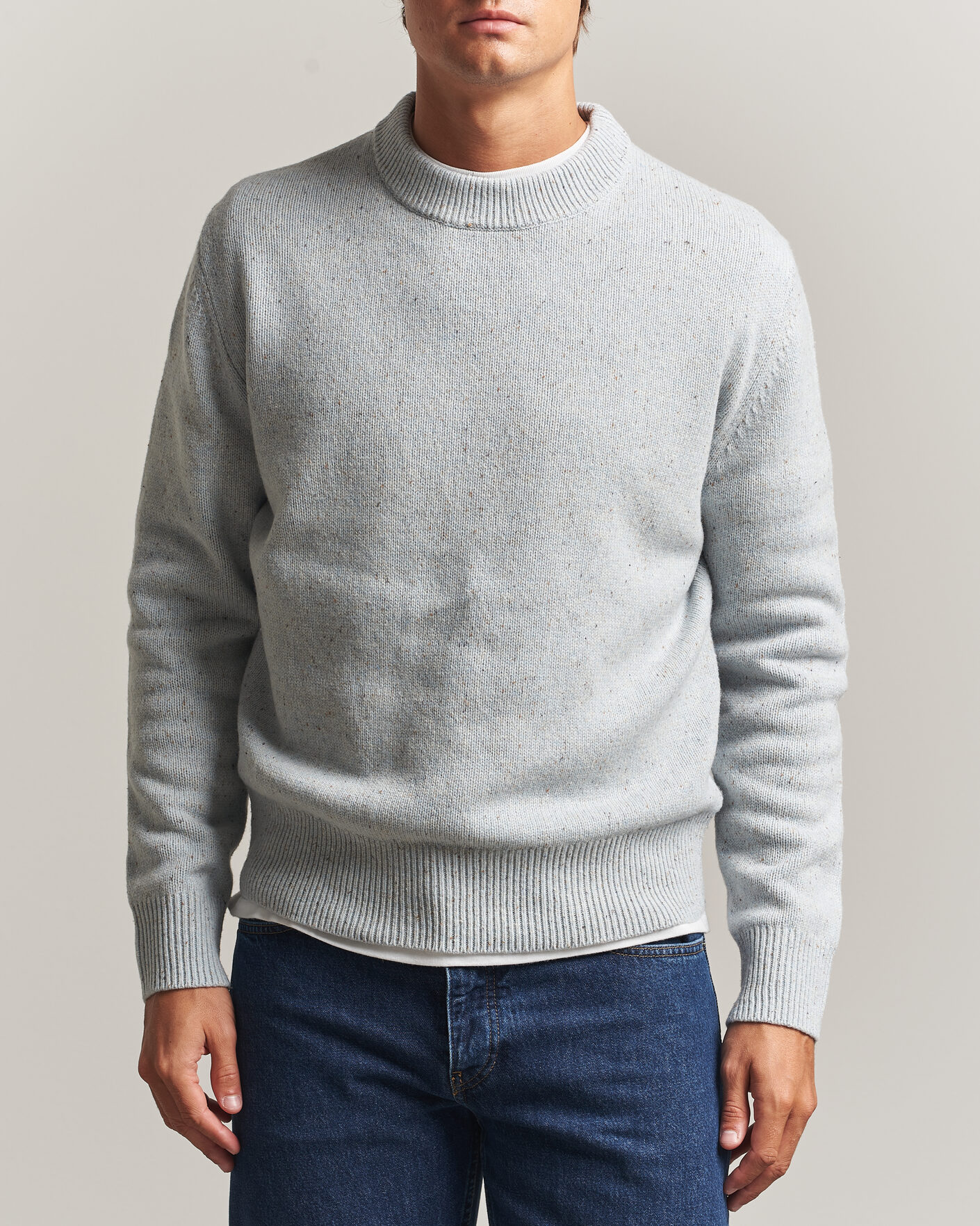 Heren | Truien | Sunflower | Moon Donegal Sweater Light Blue