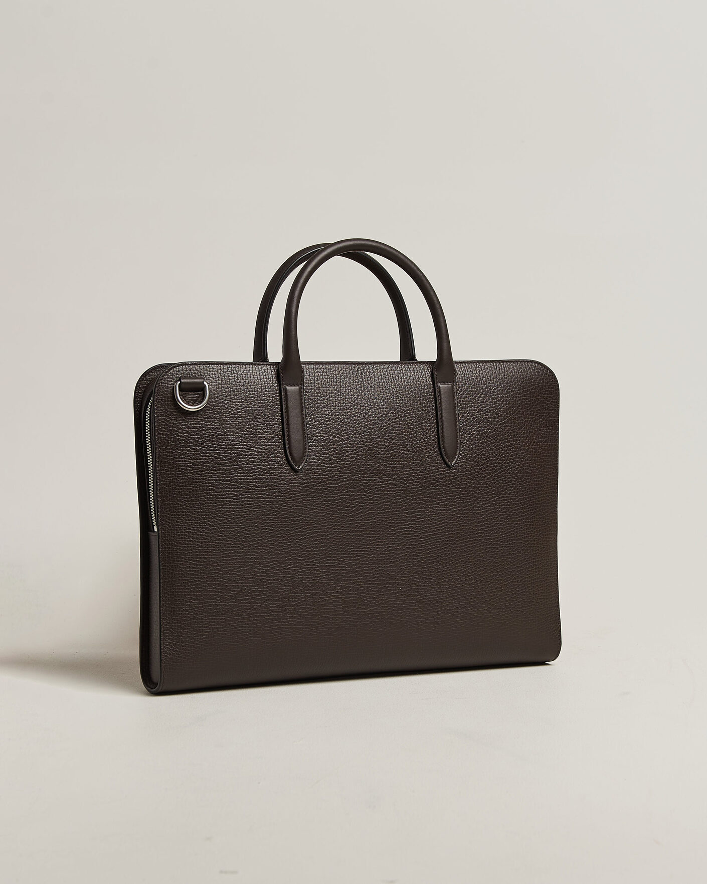 Heren | Tassen | Smythson | Ludlow Ultra Slim Briefcase With Zip Front Dark Brown