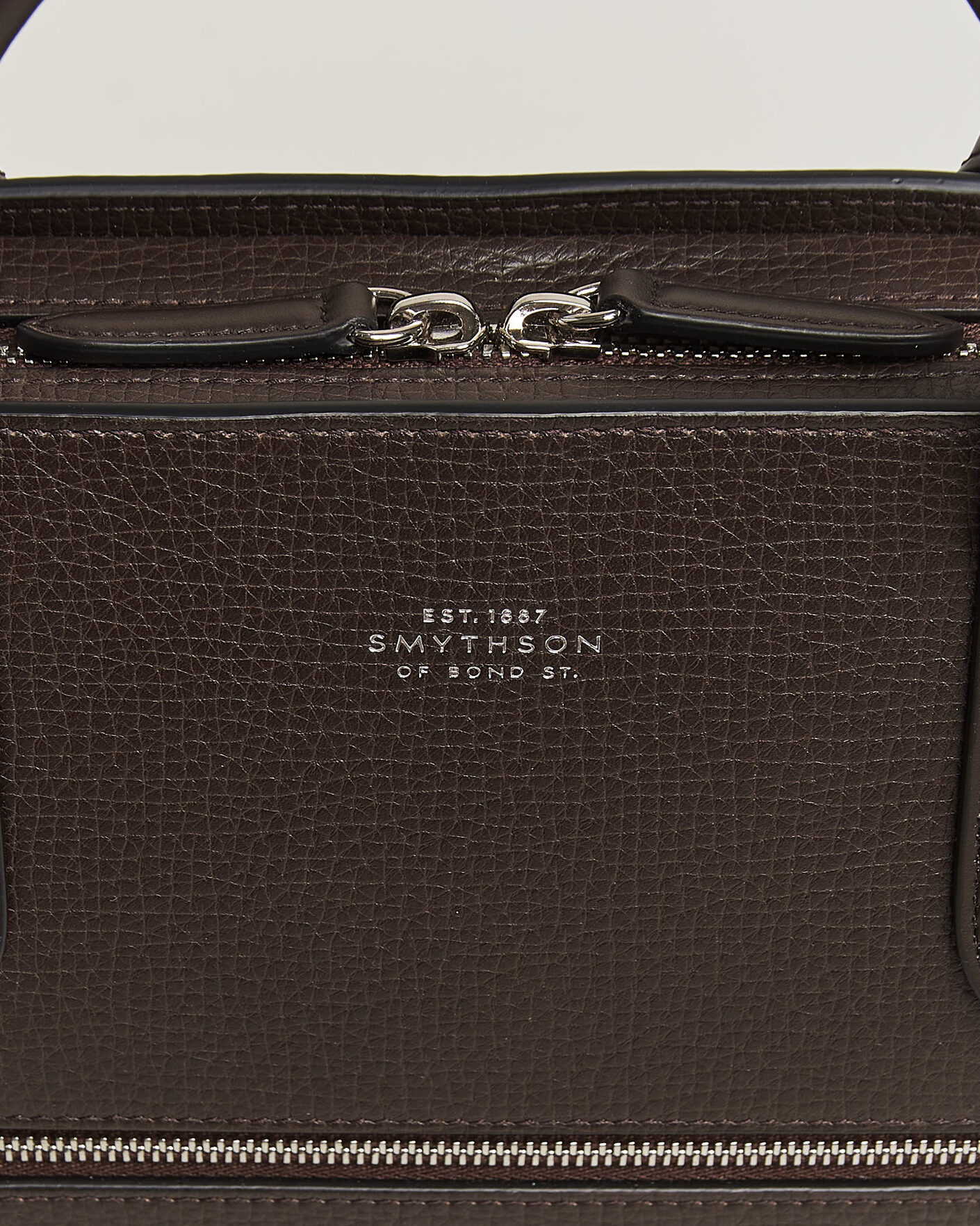 Heren | Tassen | Smythson | Ludlow Ultra Slim Briefcase With Zip Front Dark Brown