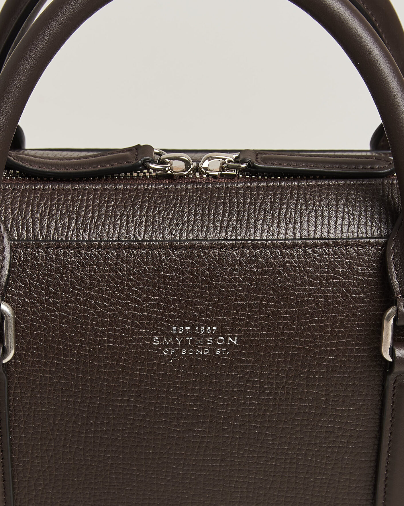 Heren | Tassen | Smythson | Ludlow Slim Briefcase With Zip Front Dark Brown