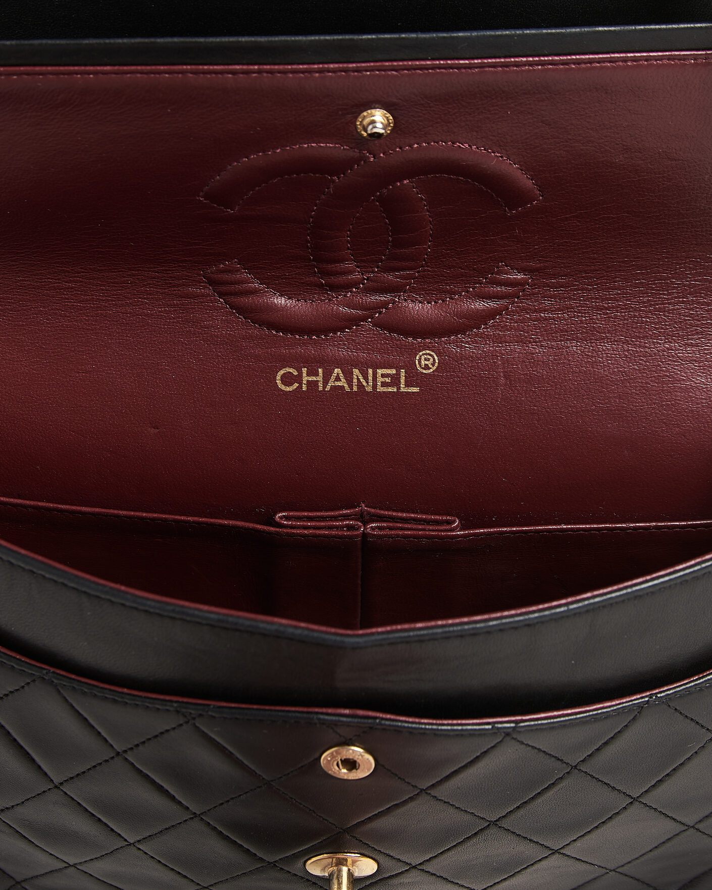 Heren | Pre-Owned & Vintage Bags | Chanel Pre-Owned | Classic Medium Double Flap Bag Lambskin Black