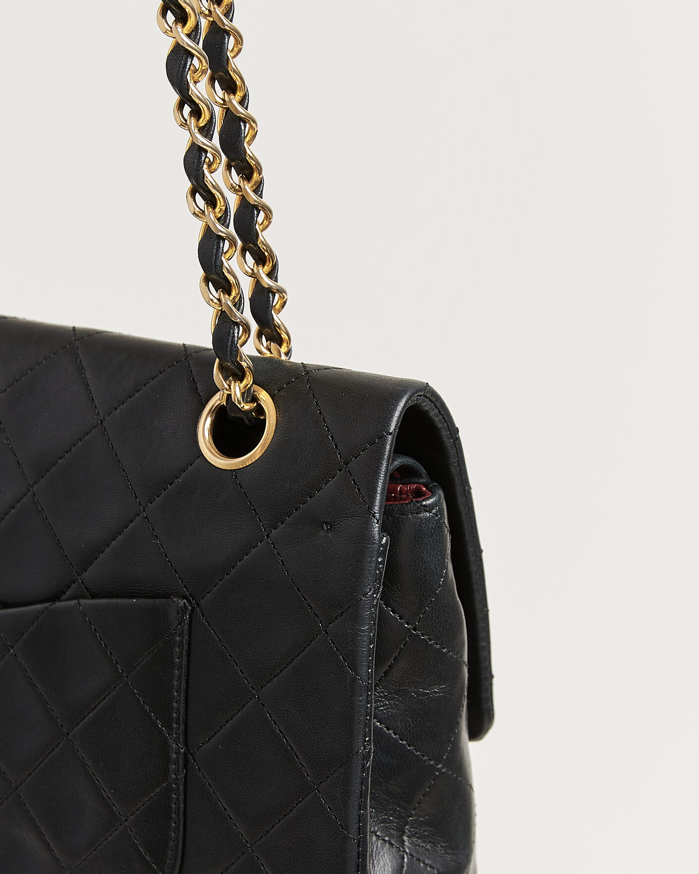 Heren | Chanel Pre-Owned Classic Medium Double Flap Bag Lambskin Black | Chanel Pre-Owned | Classic Medium Double Flap Bag Lambskin Black