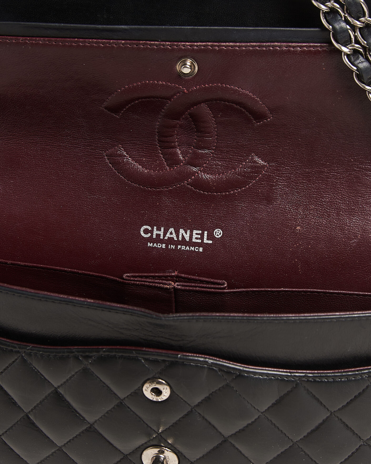 Heren | Pre-Owned & Vintage Bags | Chanel Pre-Owned | Classic Medium Double Flap Bag Lambskin Black