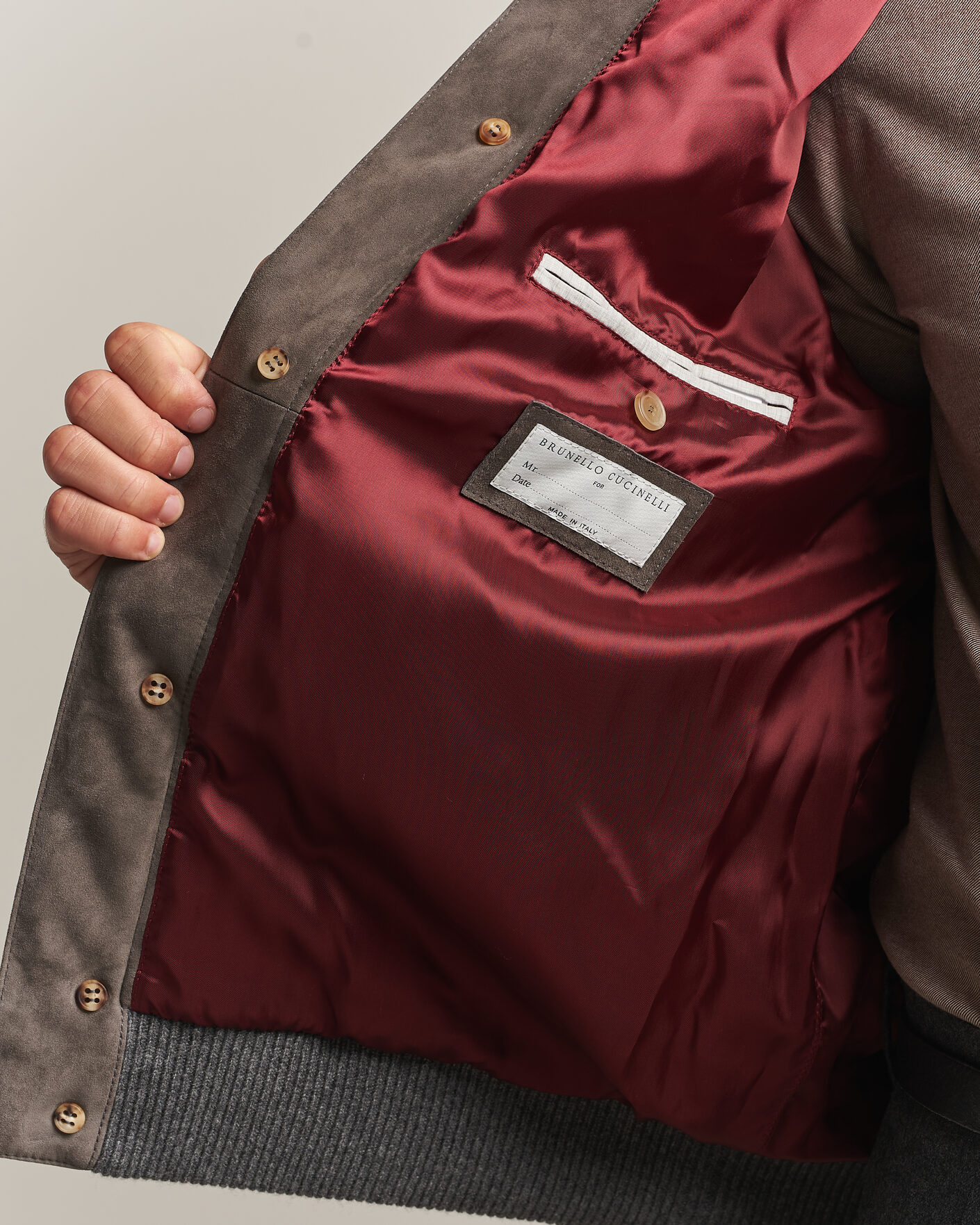 Heren | Jassen | Brunello Cucinelli | Cashmere/Suede Down Jacket Grey Melange