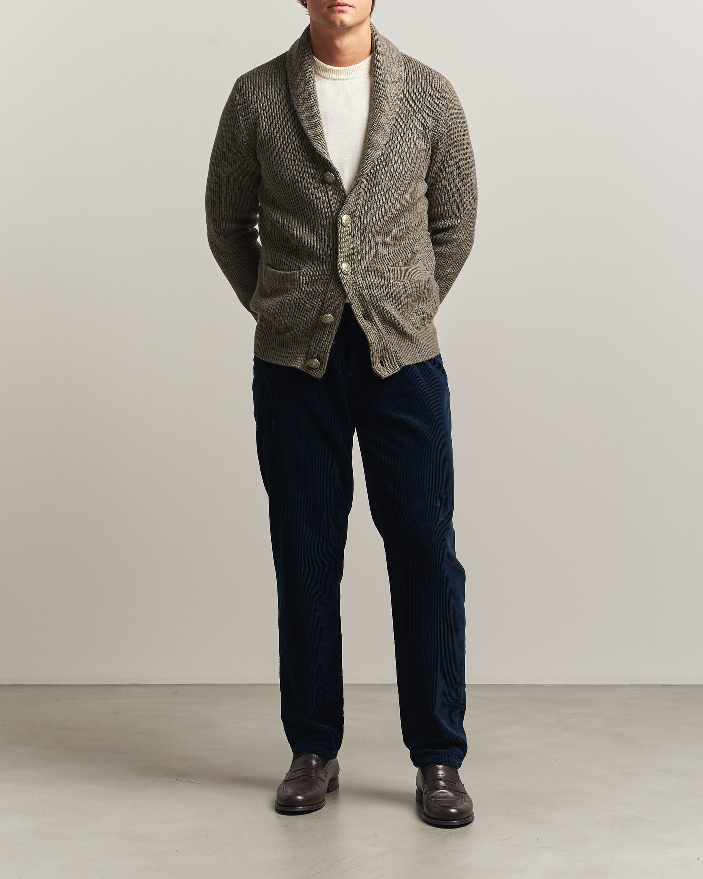 Heren | Broeken | Brunello Cucinelli | Leisure Fit Corduroy 5-Pocket Pants Navy