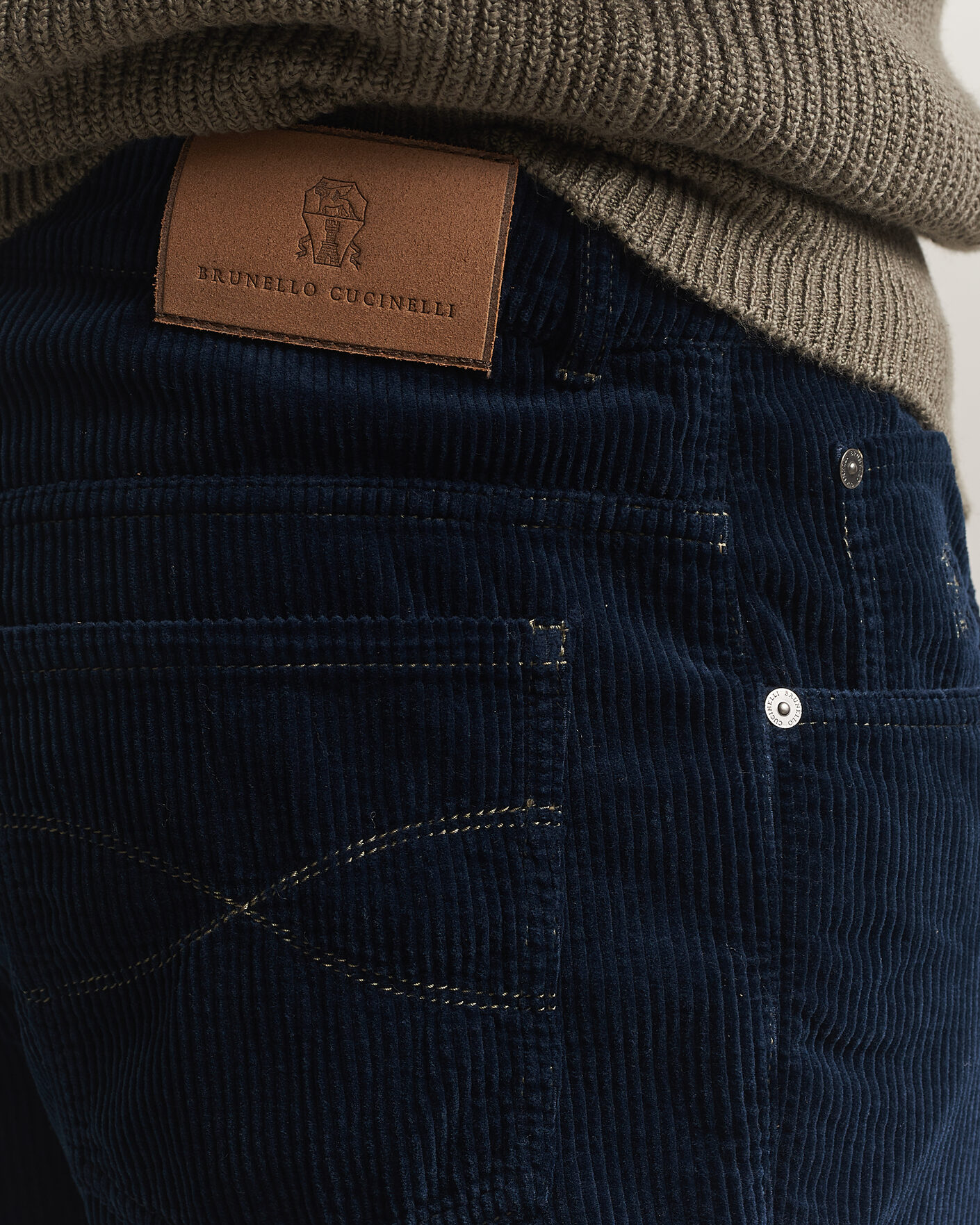 Heren | Broeken | Brunello Cucinelli | Leisure Fit Corduroy 5-Pocket Pants Navy