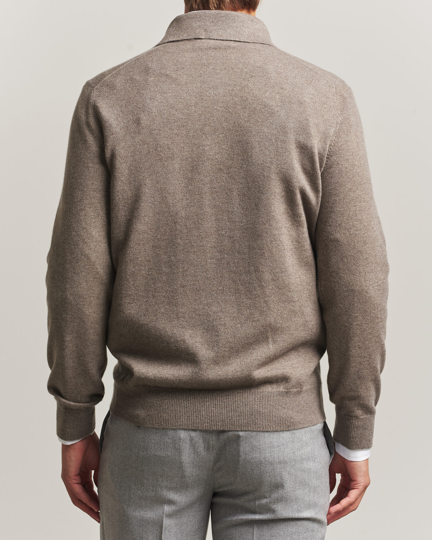 Heren | Truien | Brunello Cucinelli | 2 Ply Cashmere Long Sleeve Polo Brown