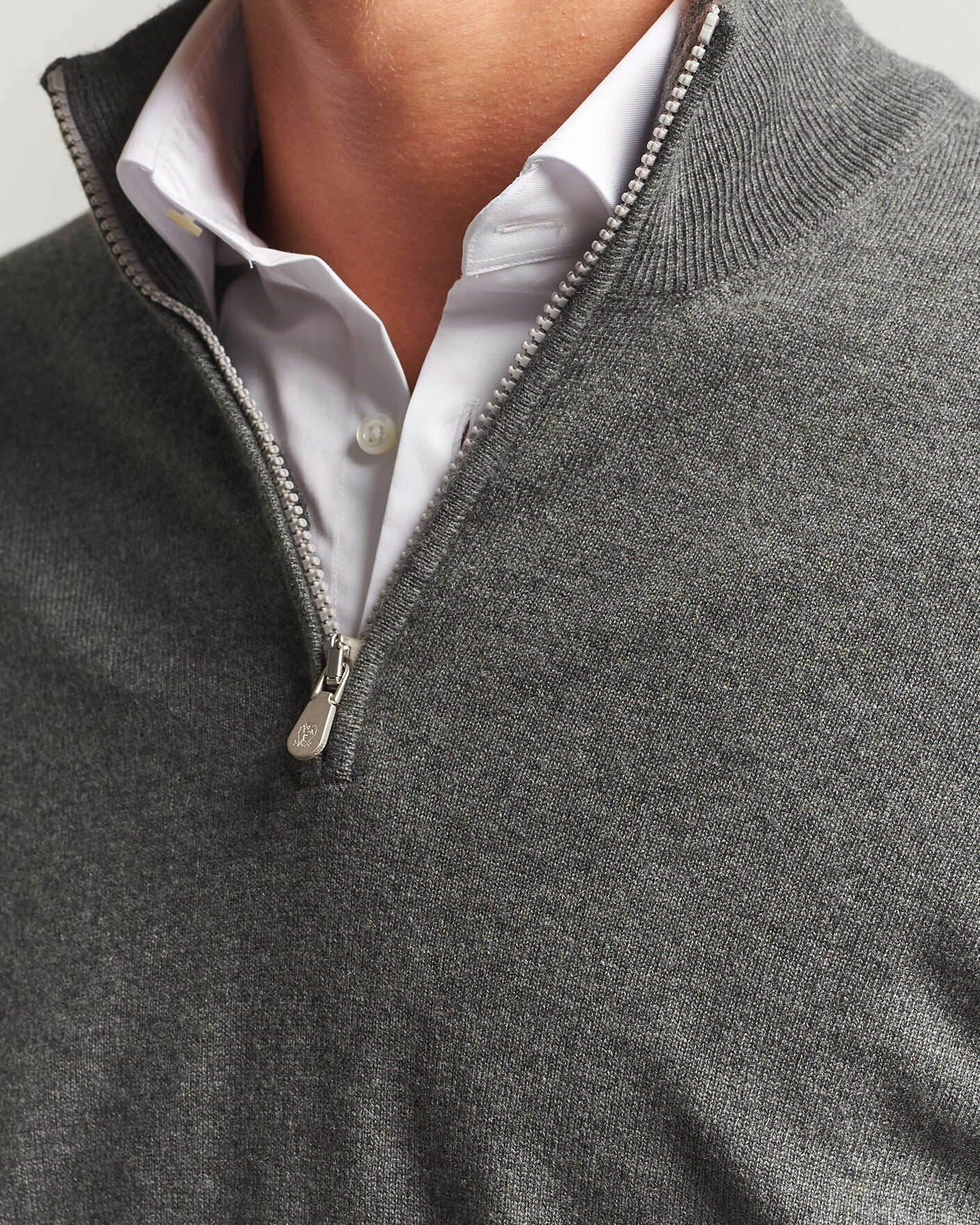 Heren | Truien | Brunello Cucinelli | 2 Ply Cashmere Half Zip Forest Green