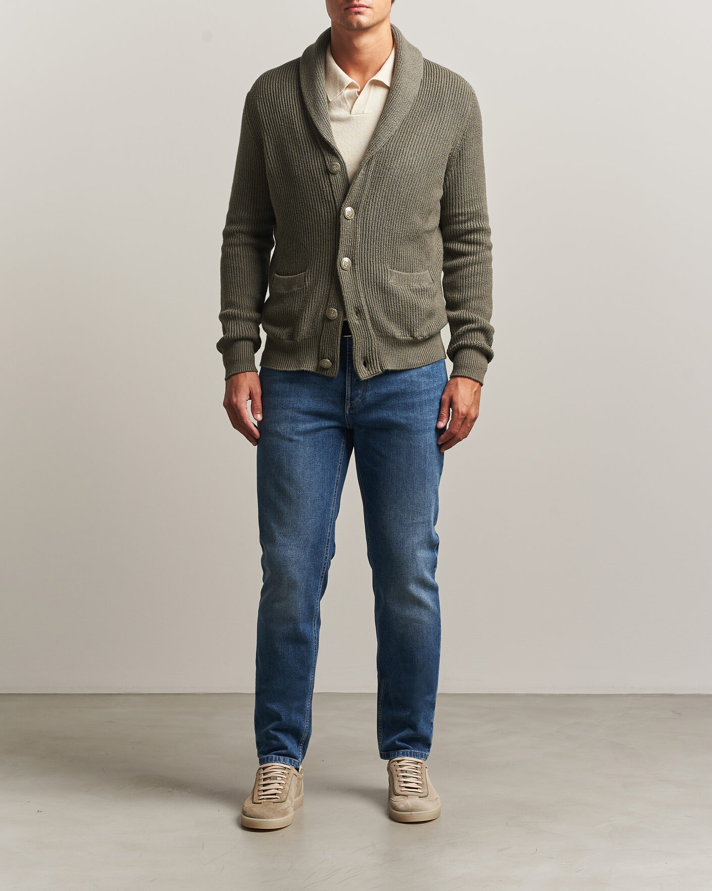 Heren | Truien | Brunello Cucinelli | Shawl Collar Cardigan Forest Green