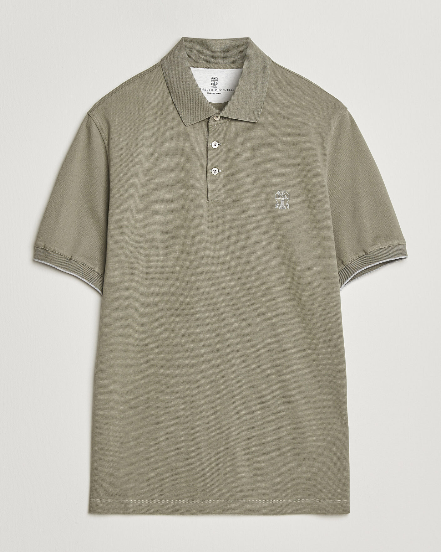 Heren | Polo's | Brunello Cucinelli | Short Sleeve Logo Polo Olive