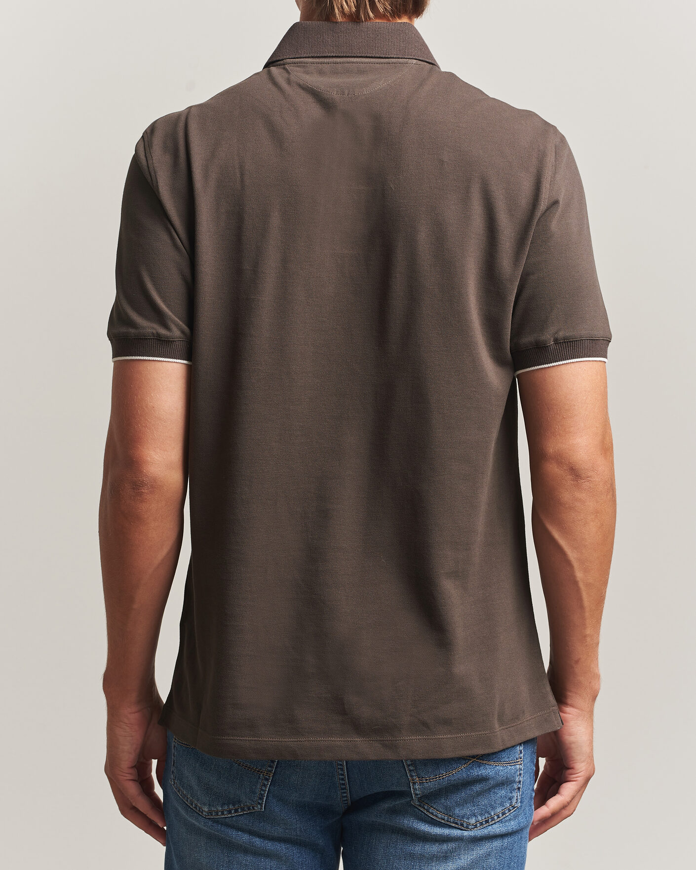 Heren | Polo's | Brunello Cucinelli | Short Sleeve Logo Polo Dark Brown