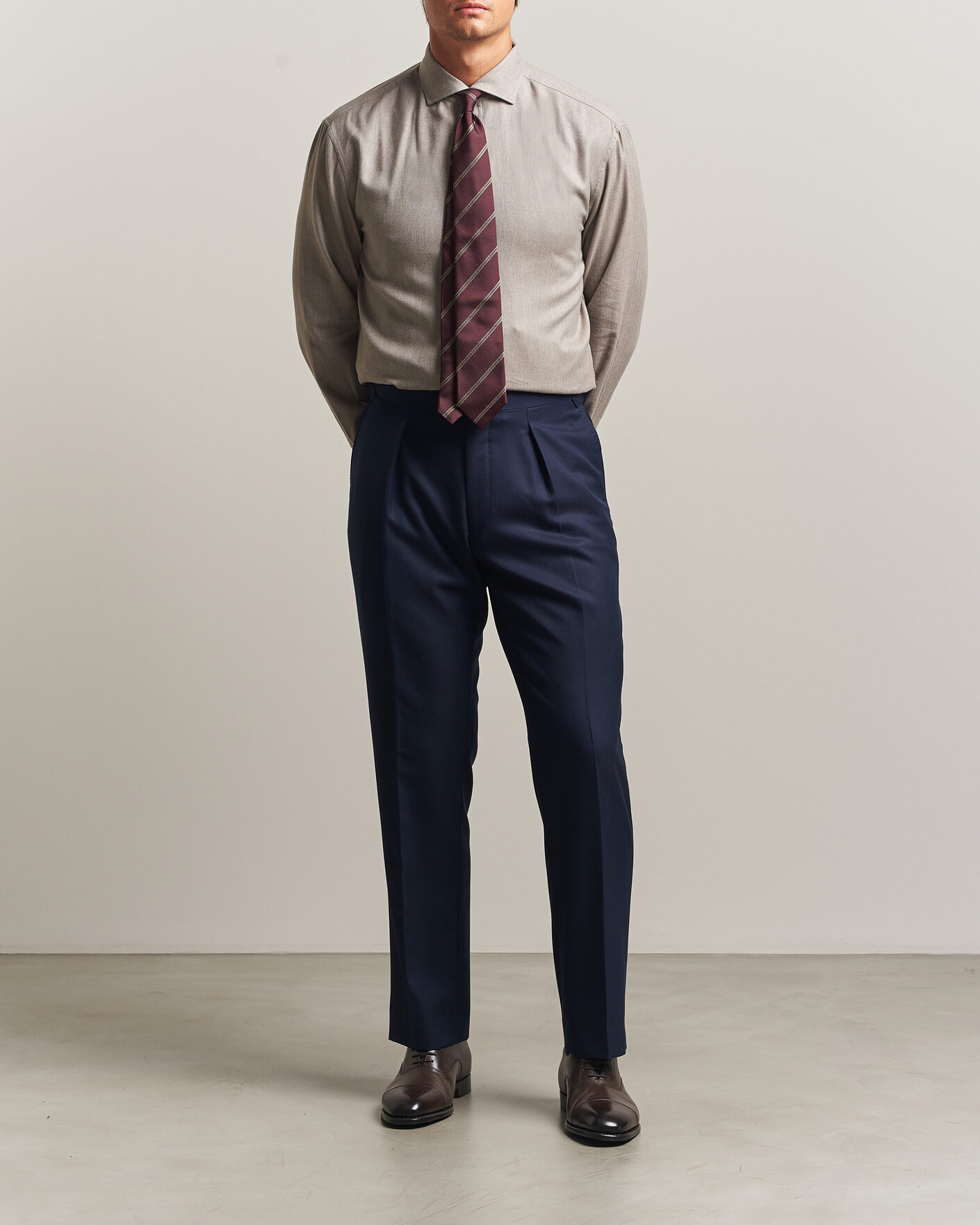 Heren | Overhemden | Brunello Cucinelli | Cotton Flannel Shirt Granite
