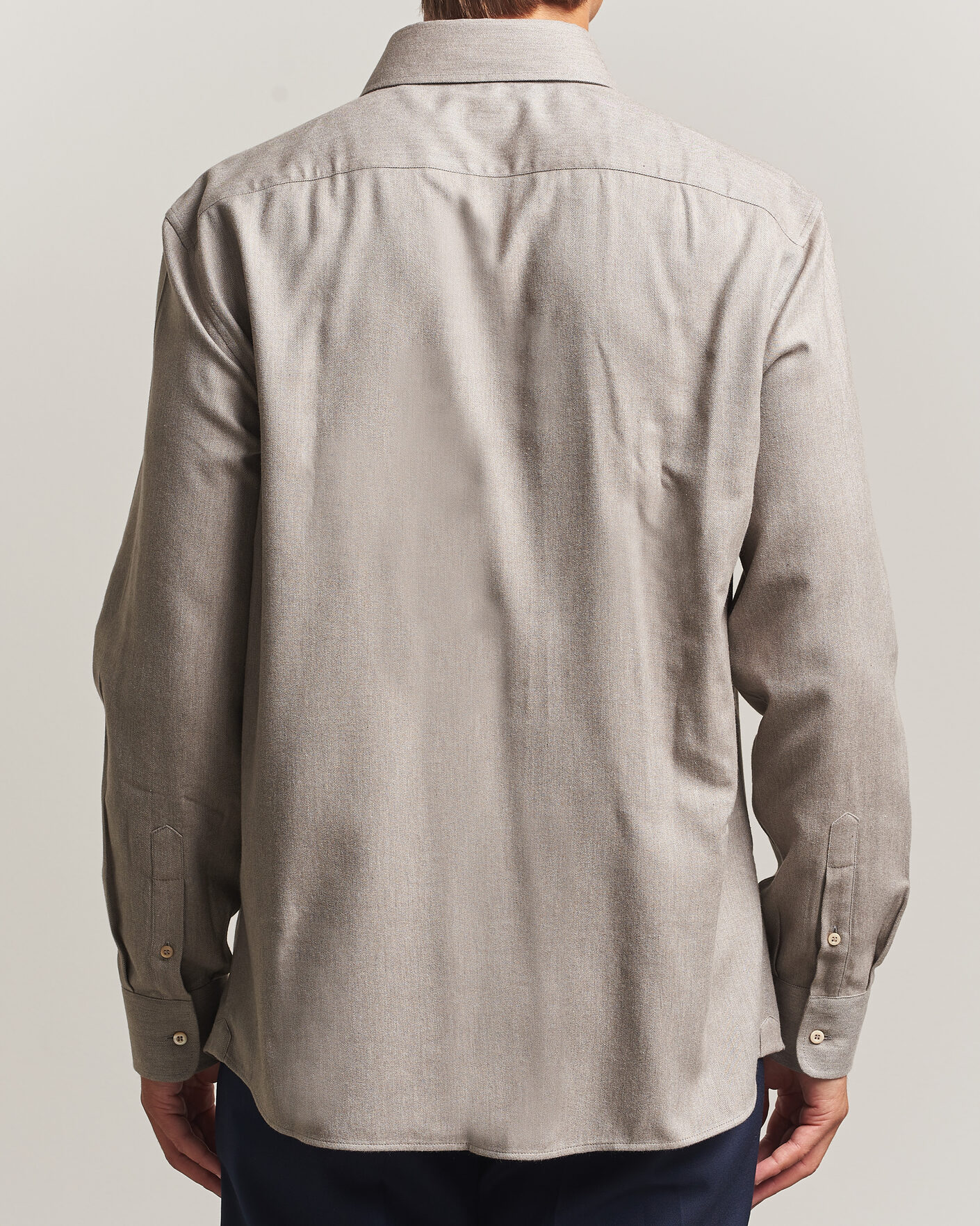 Heren | Overhemden | Brunello Cucinelli | Cotton Flannel Shirt Granite