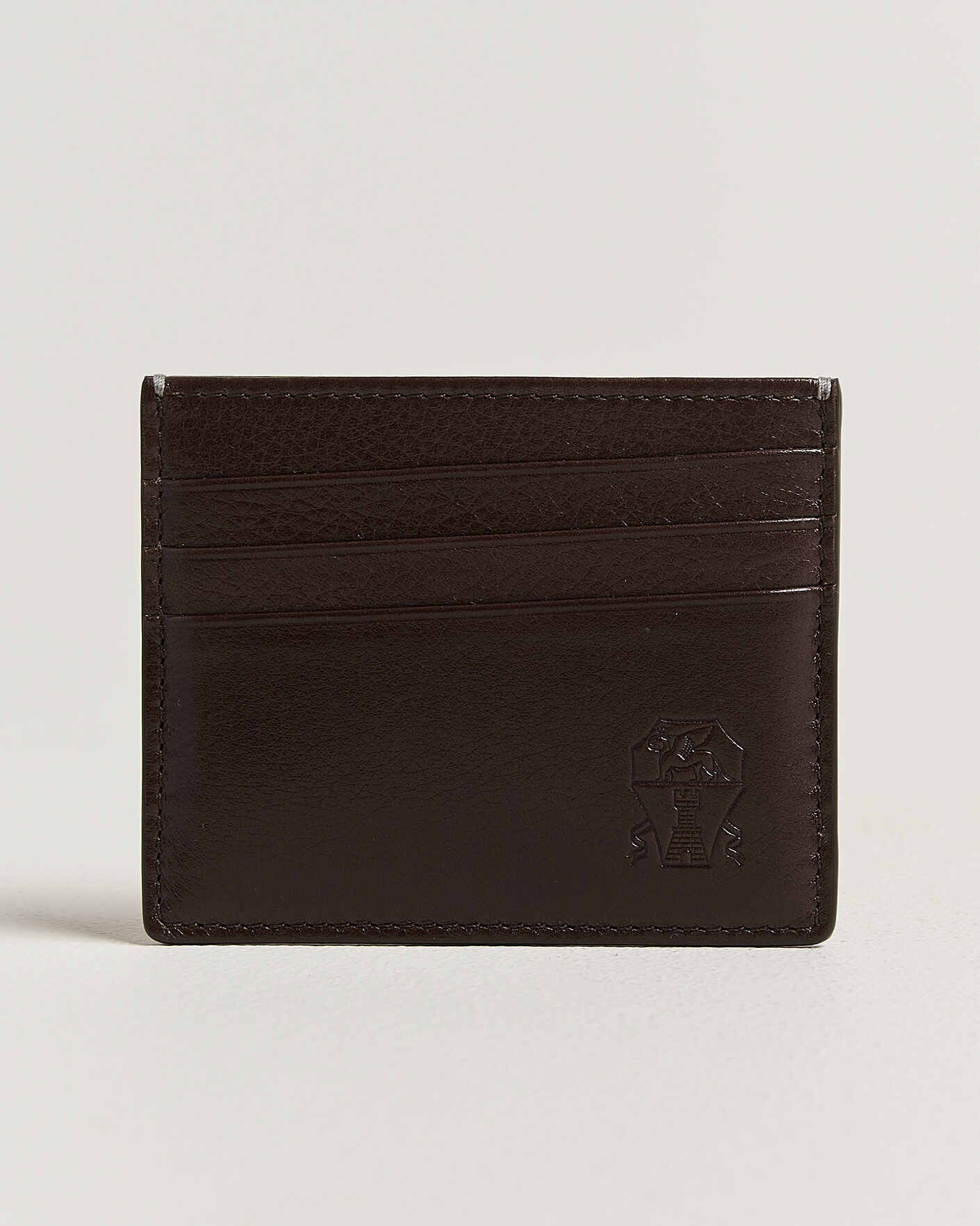 Heren | Portemonnees | Brunello Cucinelli | Grain Leather Card Holder Dark Brown