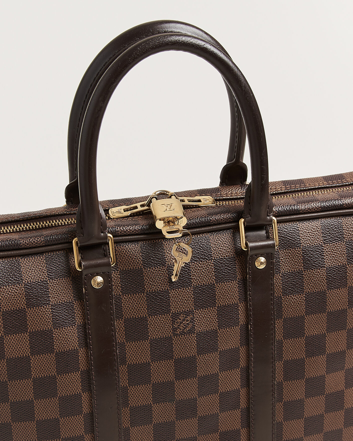 Heren | Pre-Owned & Vintage Bags | Louis Vuitton Pre-Owned | Porte Documents Voyage Damier Ebene