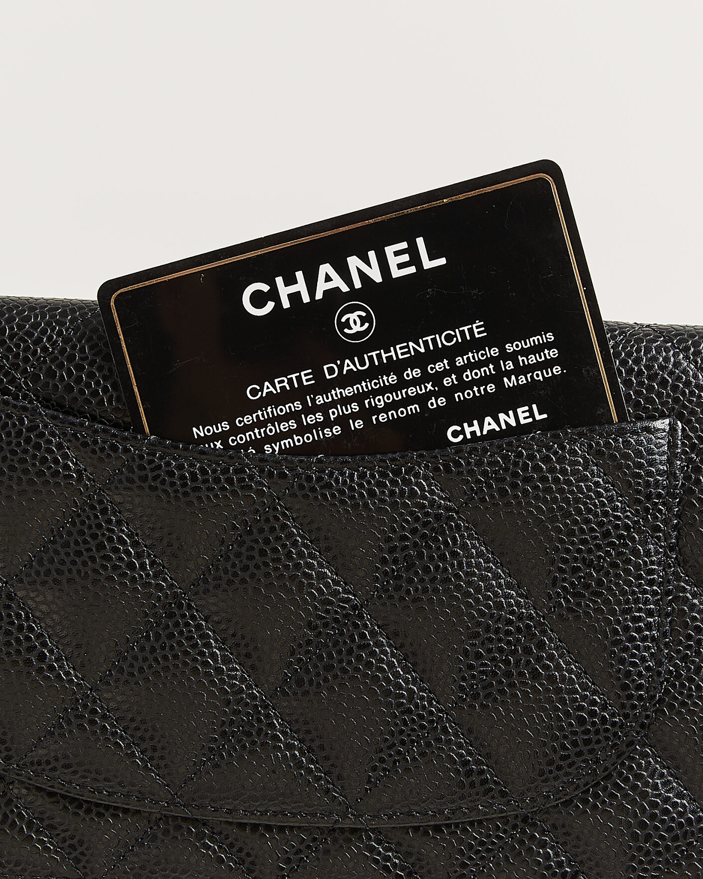 Heren | Pre-Owned & Vintage Bags | Chanel Pre-Owned | Classic Bifold Wallet Caviar Leather Black