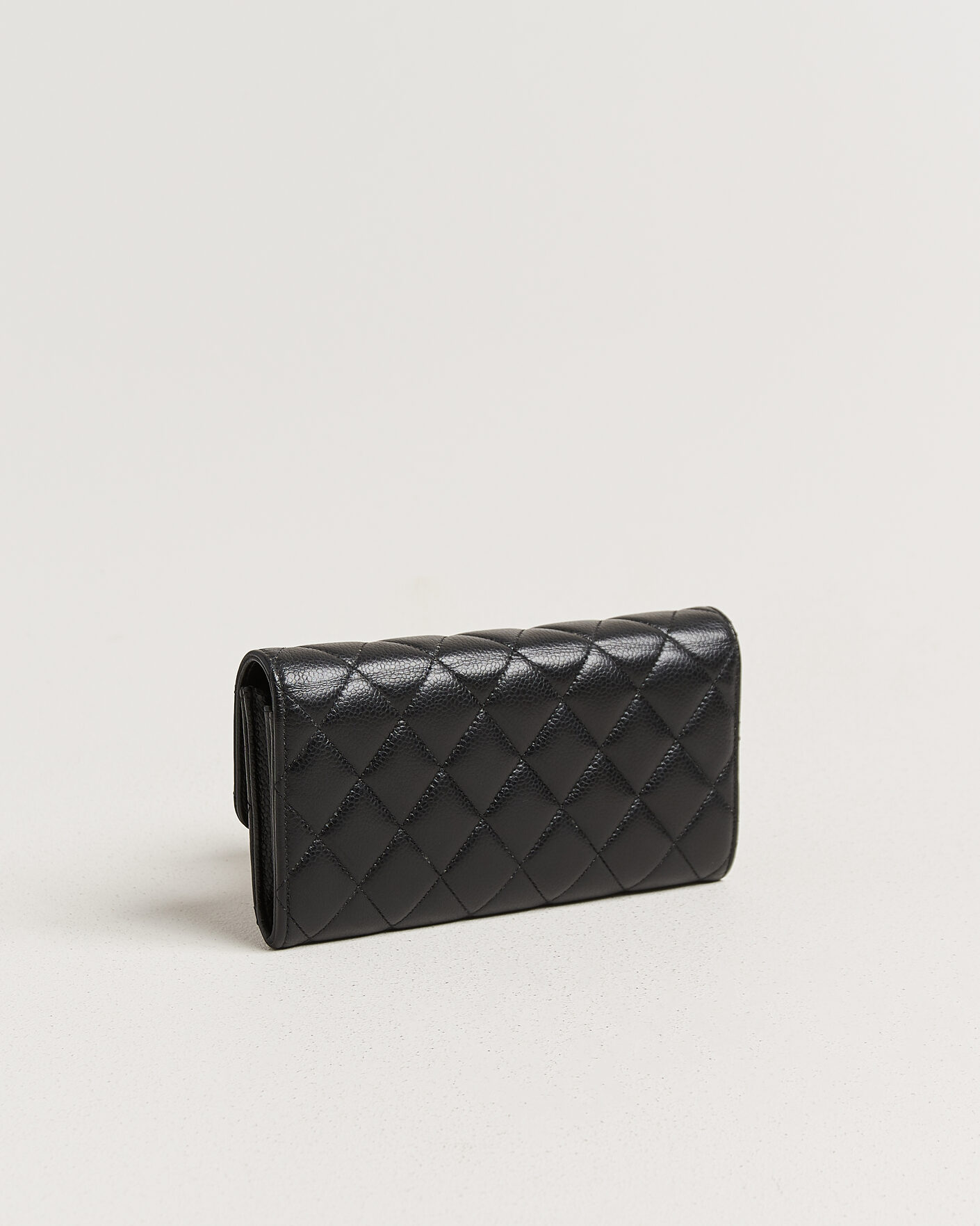 Heren | Pre-Owned & Vintage Bags | Chanel Pre-Owned | Classic Long Flap Wallet Caviar Leather Black