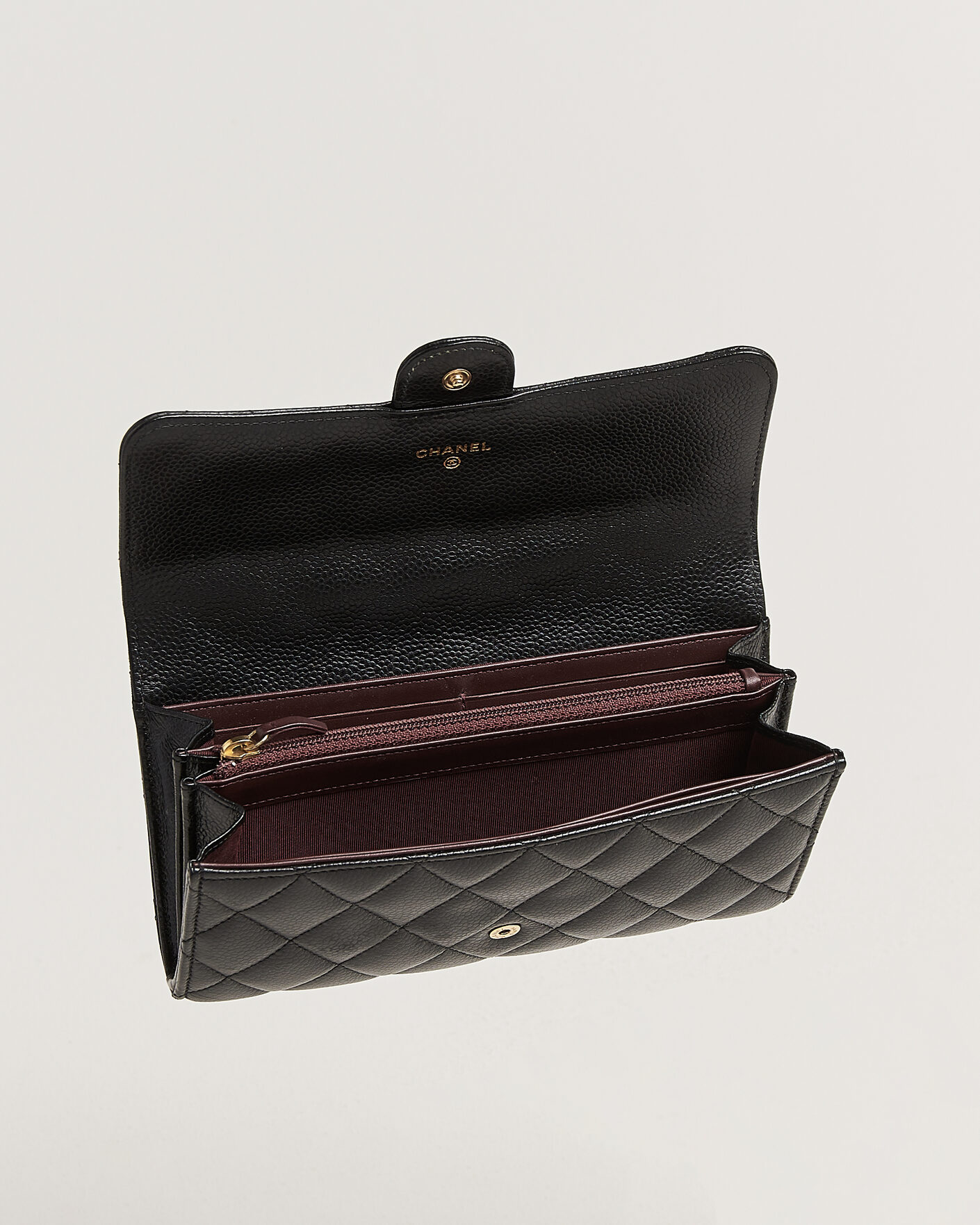 Heren | Pre-Owned & Vintage Bags | Chanel Pre-Owned | Classic  Long Flap Wallet Caviar Leather Black