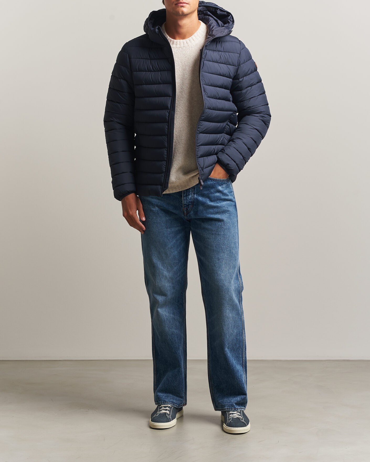 Heren | Jassen | Save The Duck | Juncus Matt Lightweight Hood Jacket Blue Black