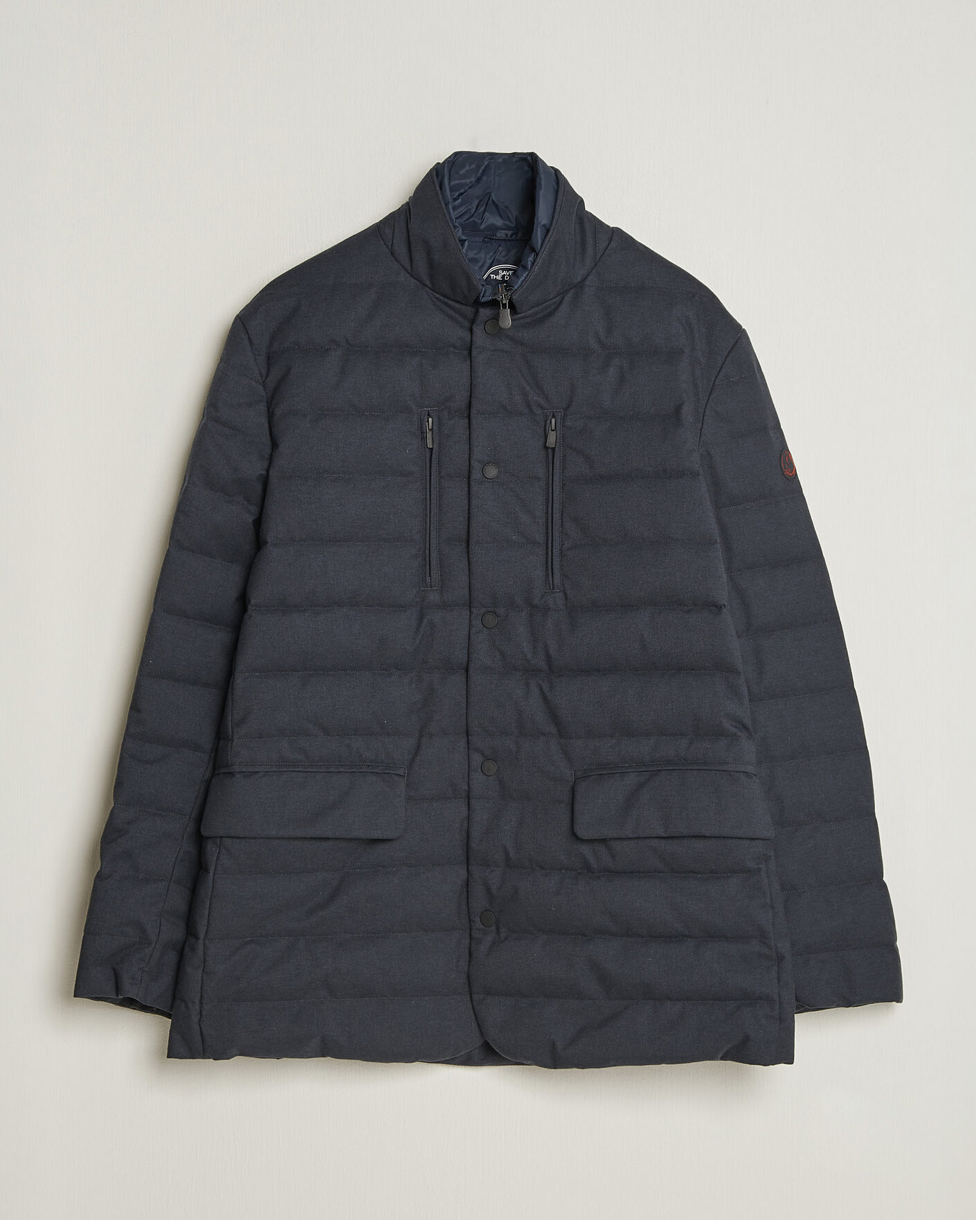 Heren | Jassen | Save The Duck | Felipe Padded Flannel Jacket Navy Blue