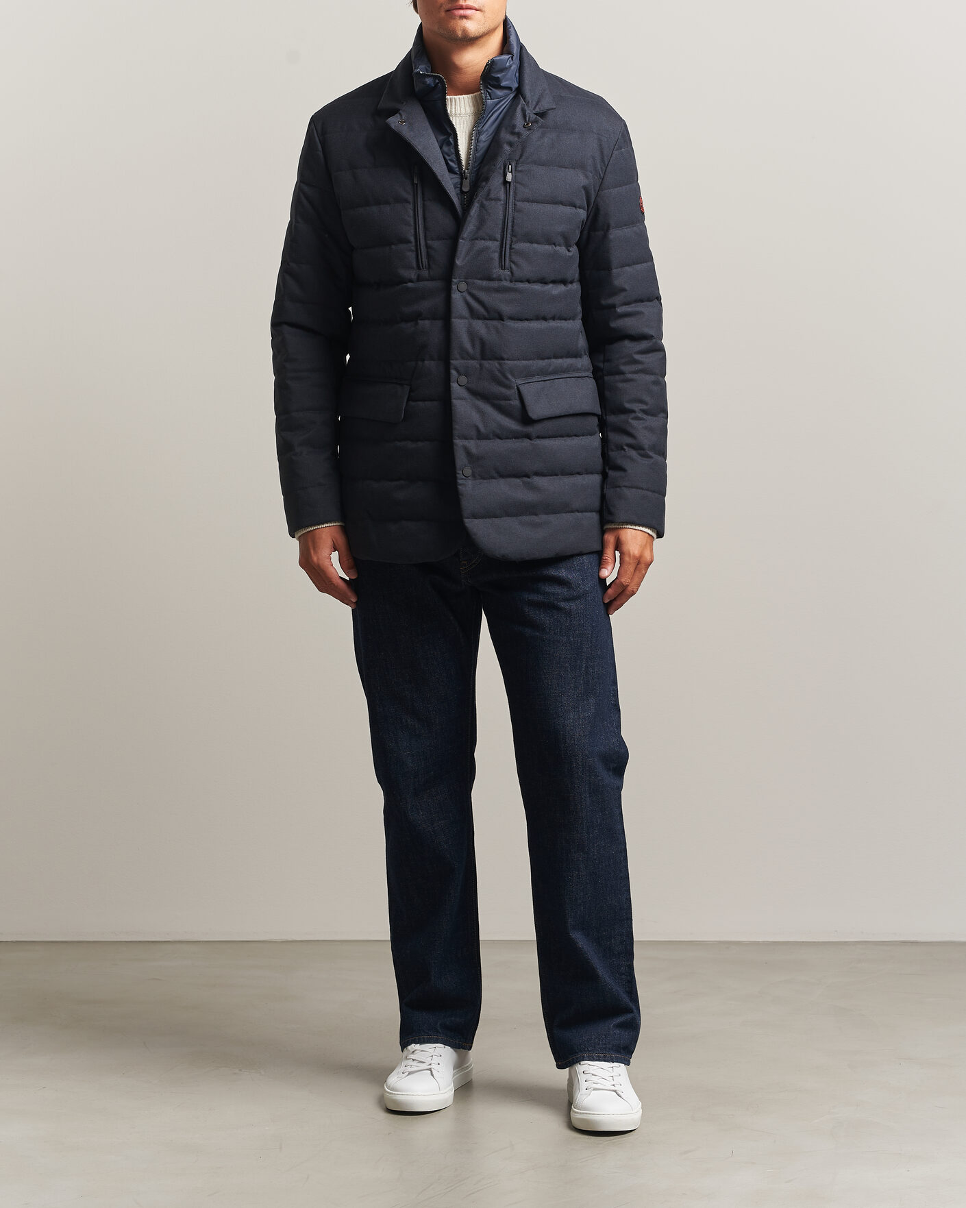 Heren | Jassen | Save The Duck | Felipe Padded Flannel Jacket Navy Blue